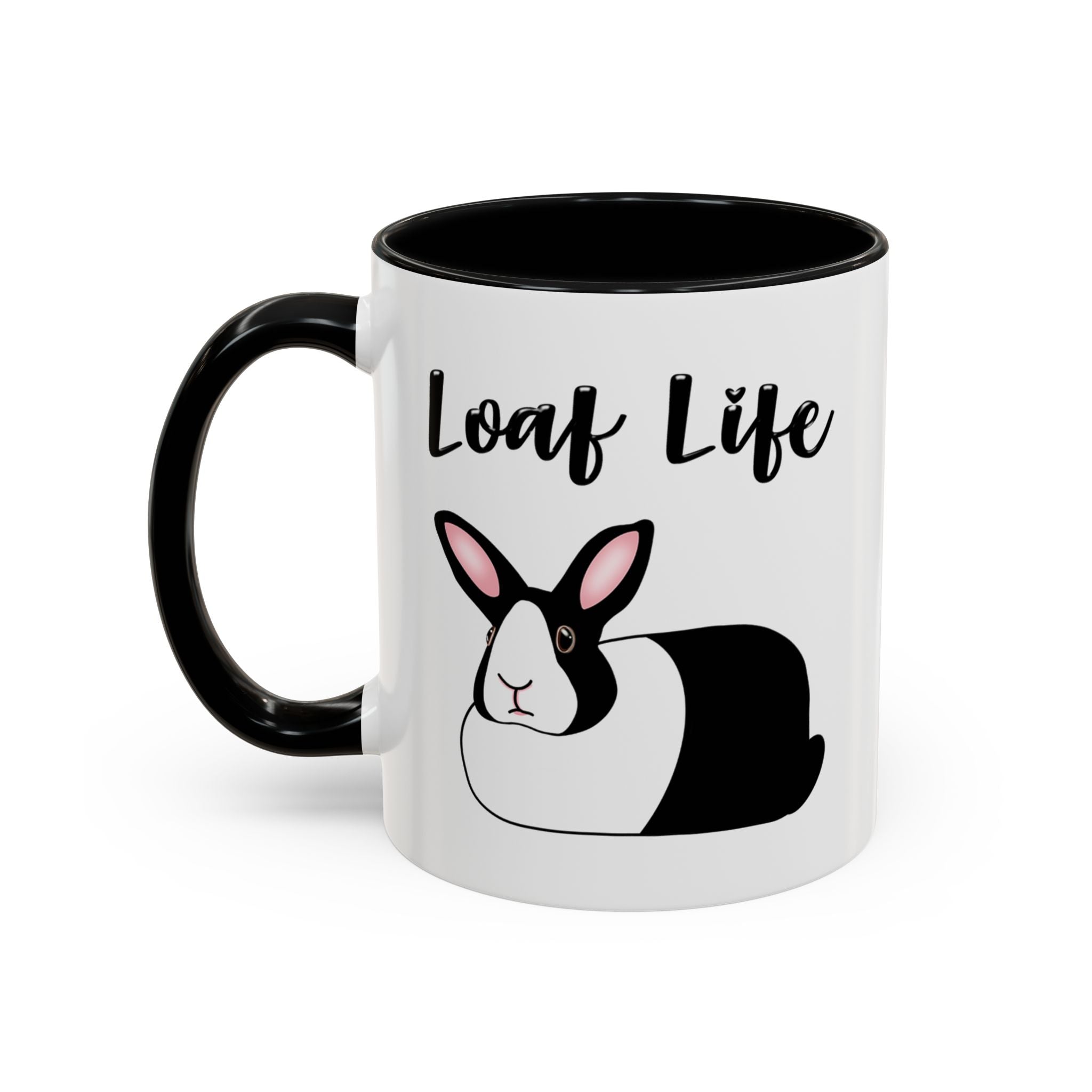 Loaf Life Dutch Rabbit Coffee Mug | 11oz & 15oz Ceramic Black Dutch Accent Mug