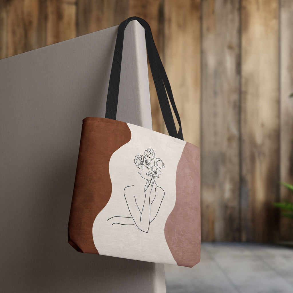 Abstract Woman Line Art Minimalist Tote Bag — Minimalist Line Drawing Tote