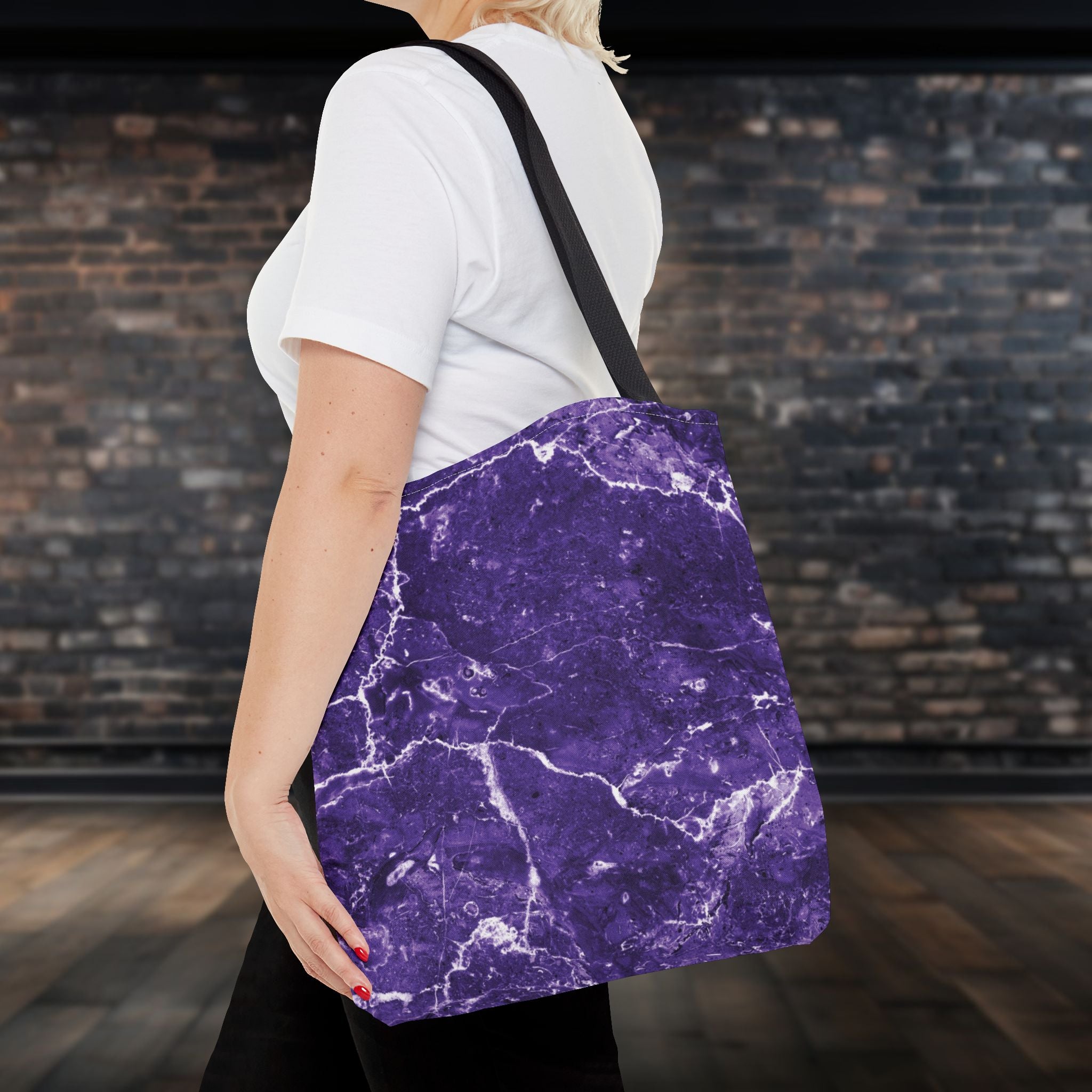 Marble Swirl Purple Tote Bag