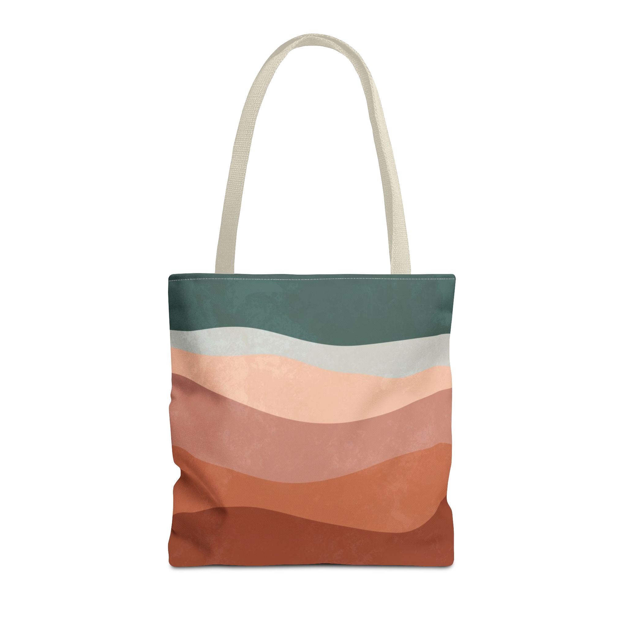 Abstract Boho Hills Terracotta Tote Bag | Rust & Teal