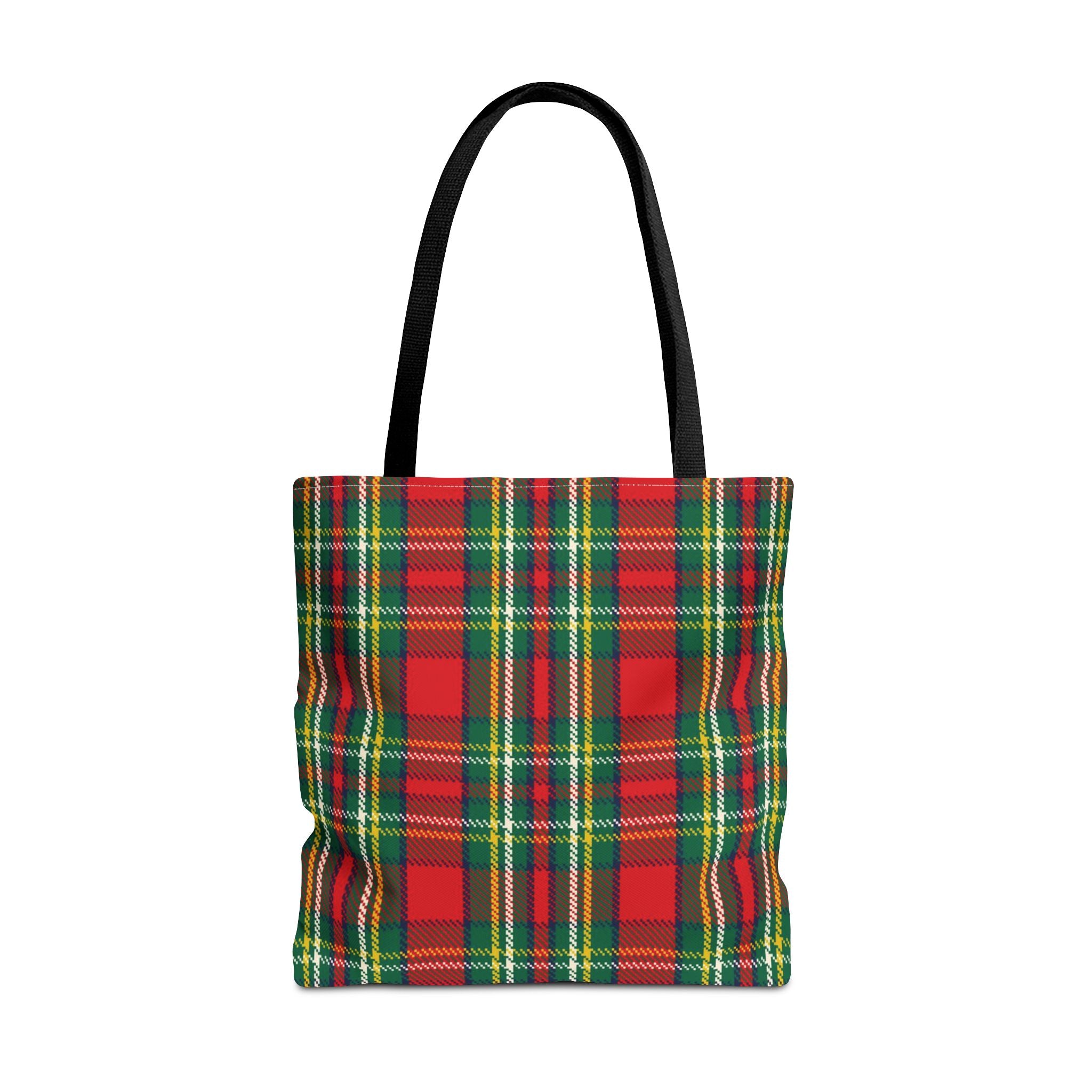 Red Green Tartan Plaid Tote Bag | Classic Scottish Plaid Carryall