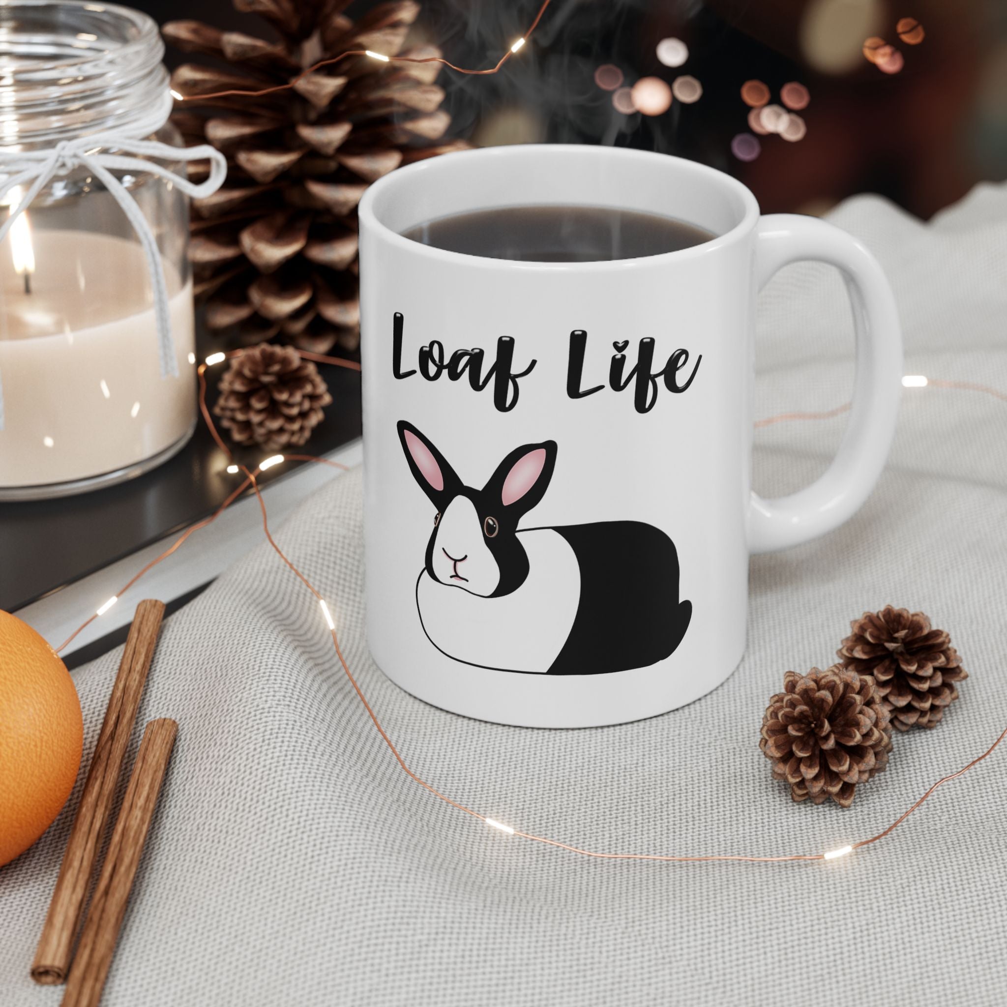 Loaf Life Dutch Rabbit Coffee Mug | 11oz & 15oz Ceramic Black Dutch