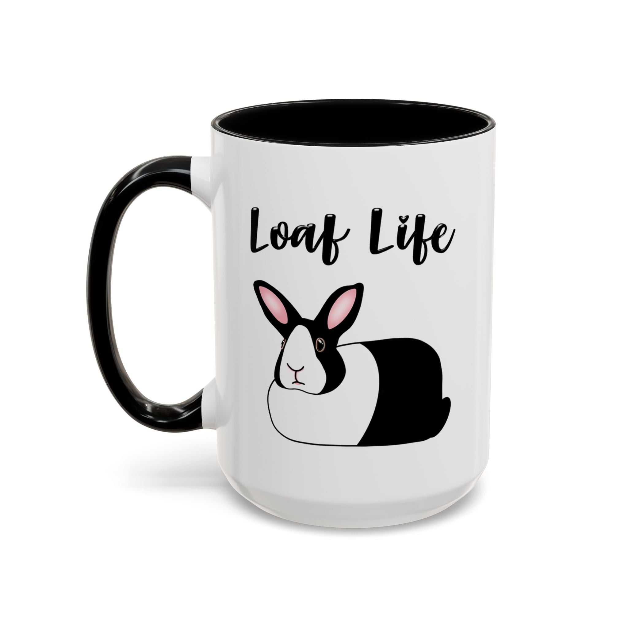 Loaf Life Dutch Rabbit Coffee Mug | 11oz & 15oz Ceramic Black Dutch Accent Mug