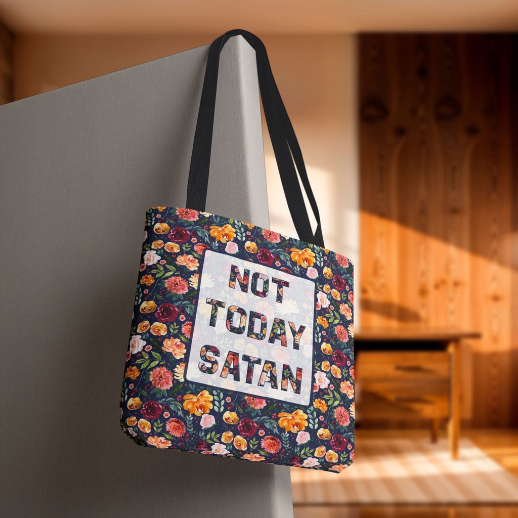 Not Today Satan Floral Tote Bag