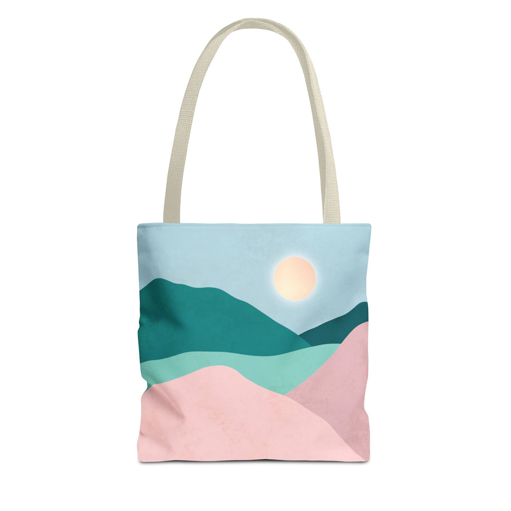 Mountain Desert Pastel Tote Bag | Mint, Teal & Pink