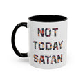 Not Today Satan Floral Accent Mug