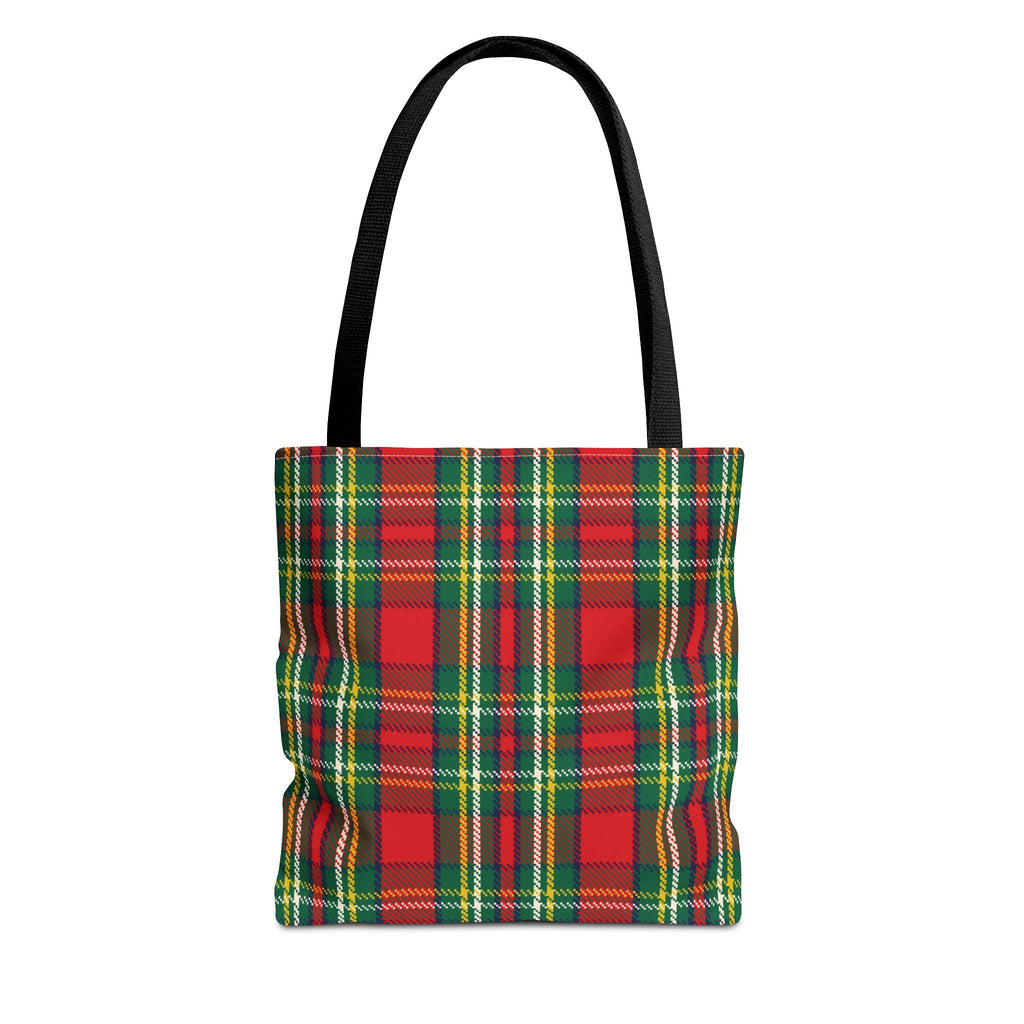 Red Green Tartan Plaid Tote Bag | Classic Scottish Plaid Carryall