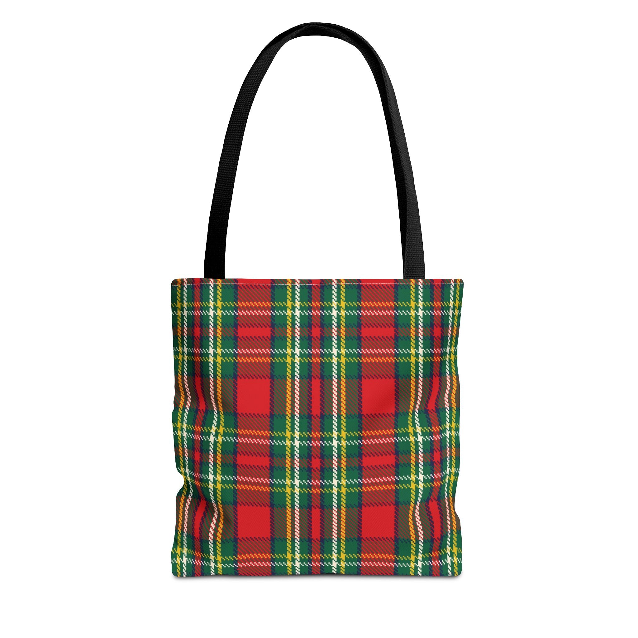 Red Green Tartan Plaid Tote Bag | Classic Scottish Plaid Carryall