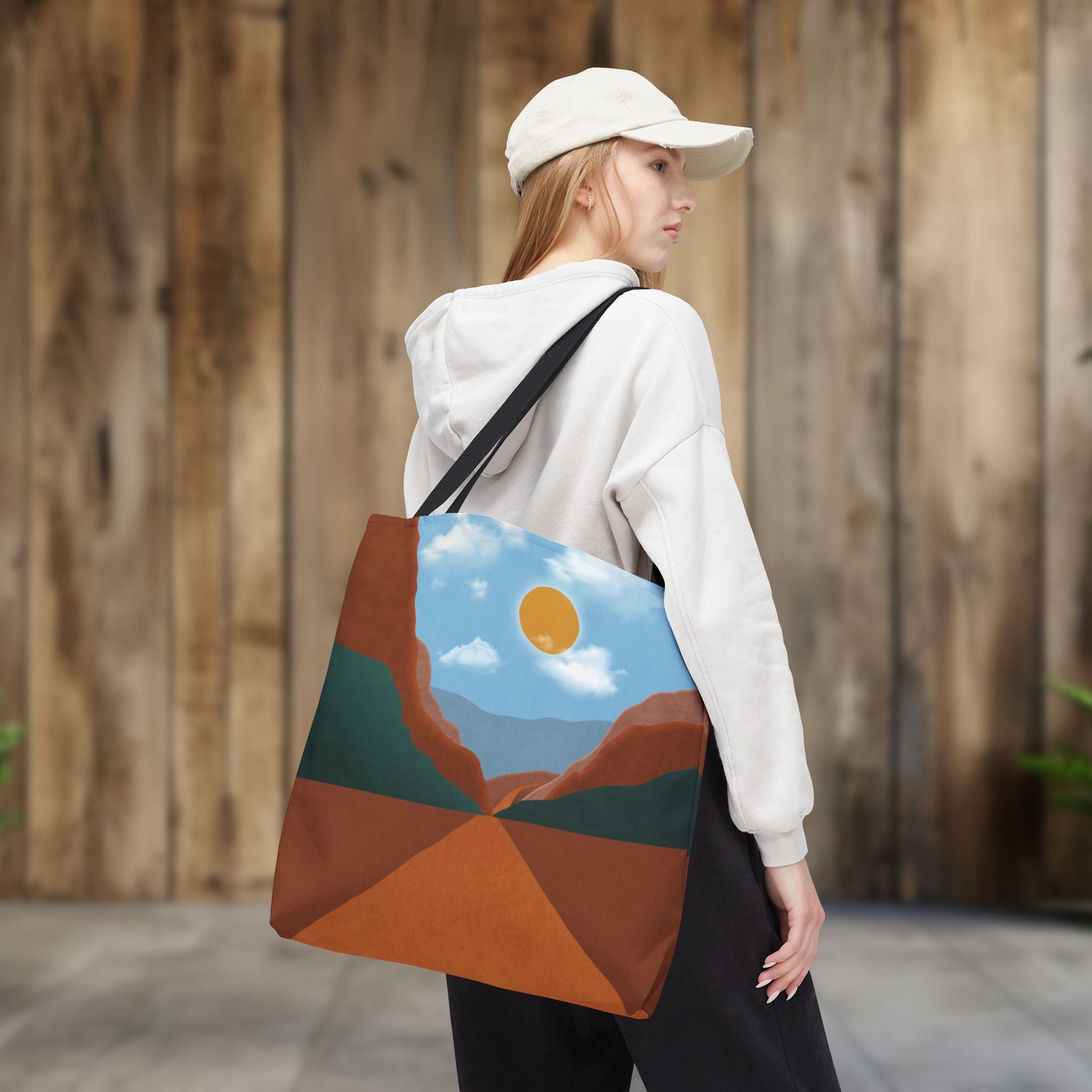 Desert Highway Tote Bag | Southwestern Roadscape Carryall