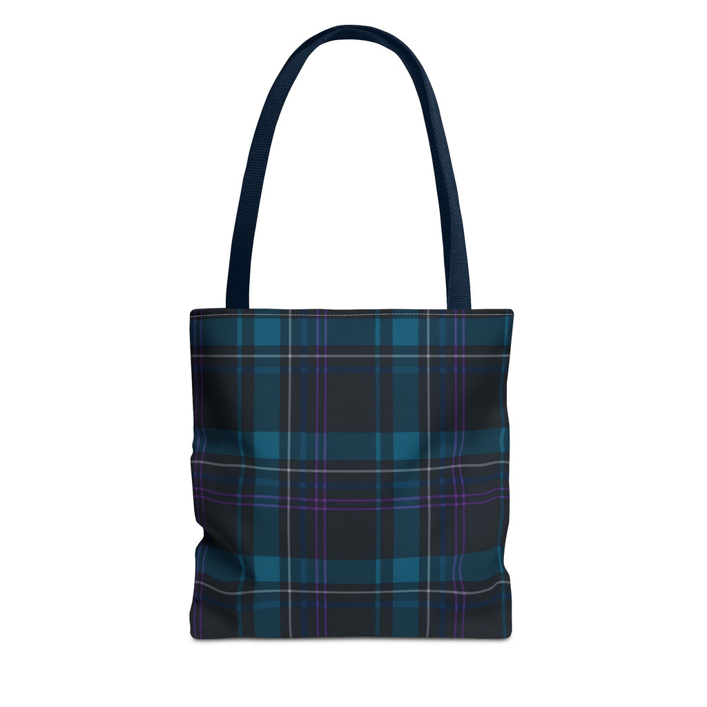 Tartan Plaid Tote Bag | Teal Navy Purple