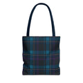 Teal Navy and Purple Tartan Tote Bag