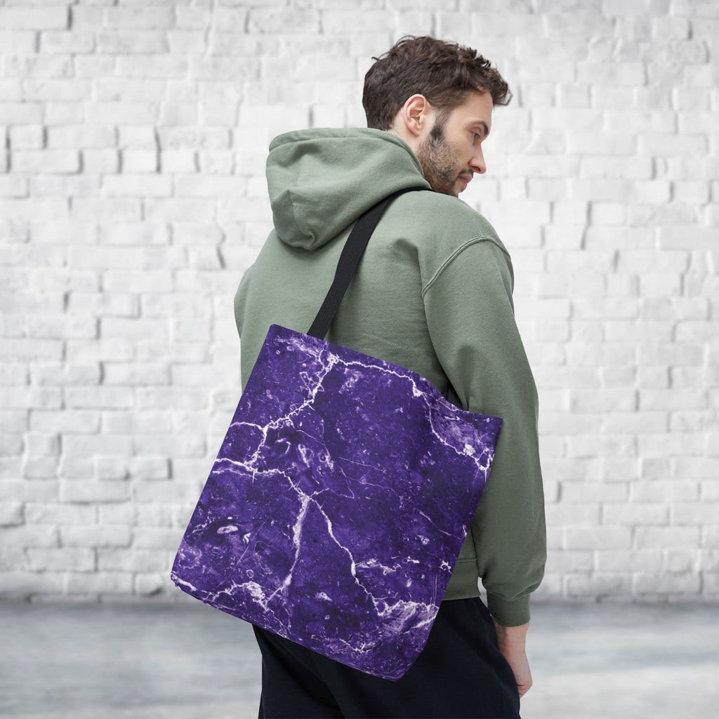 Marble Swirl Purple Tote Bag