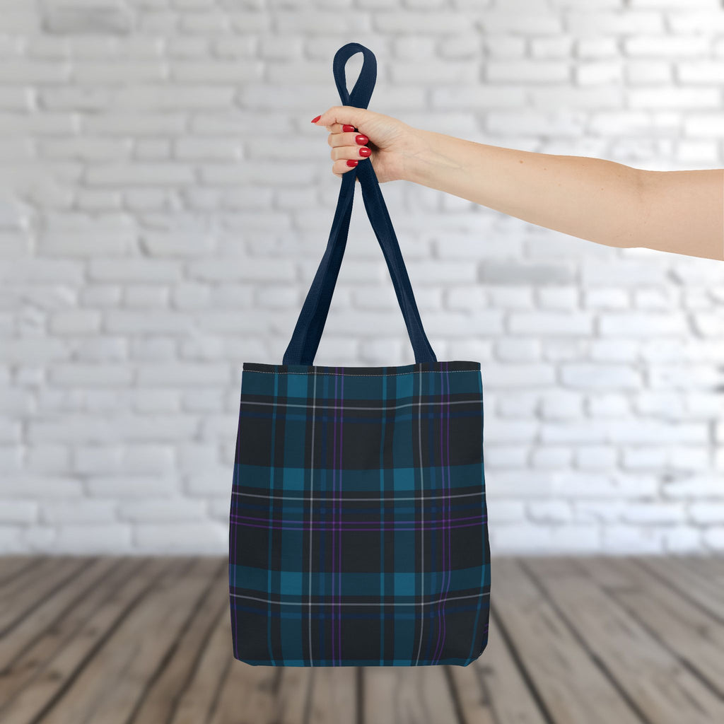 Tartan Plaid Tote Bag | Teal Navy Purple