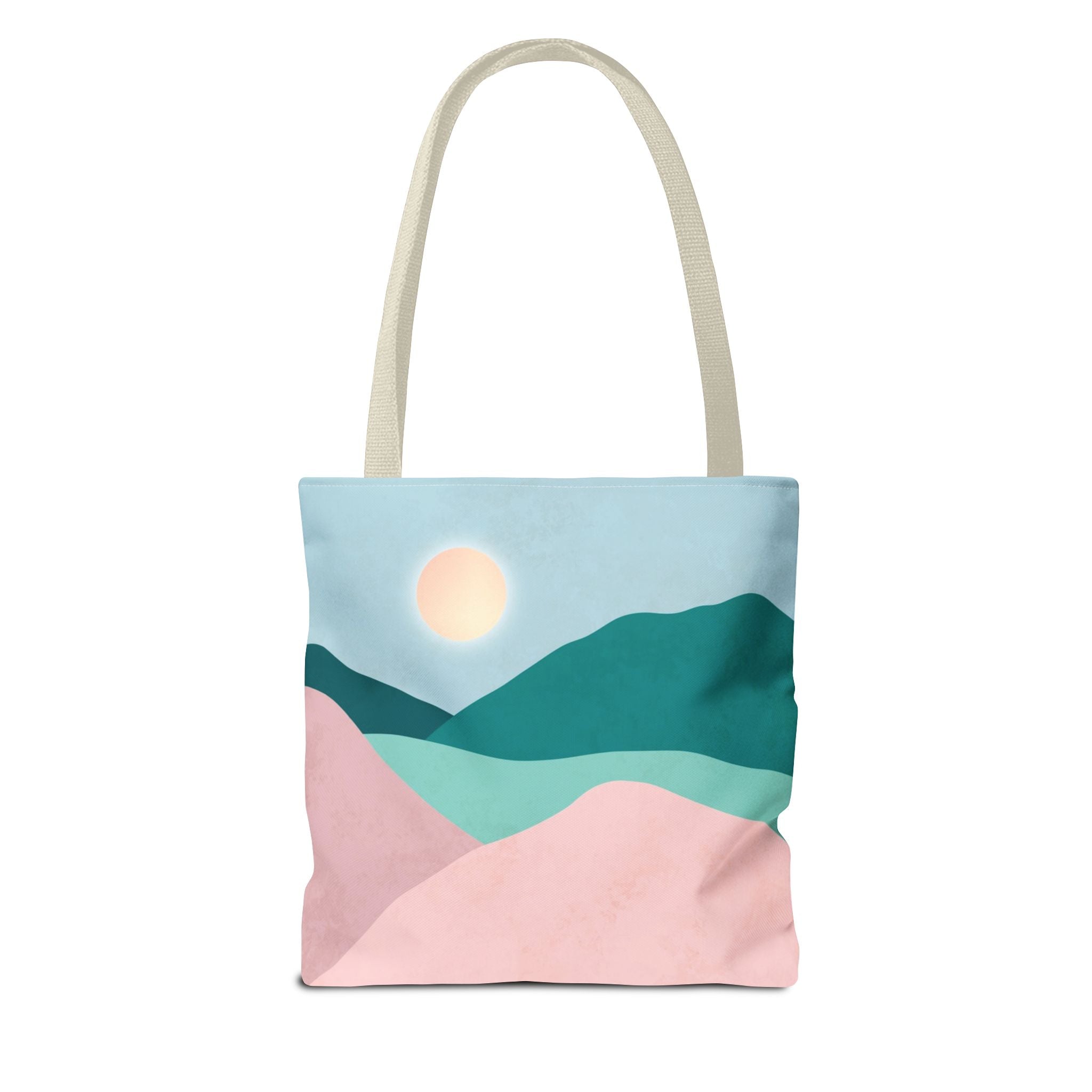 Mountain Desert Pastel Tote Bag | Mint, Teal & Pink