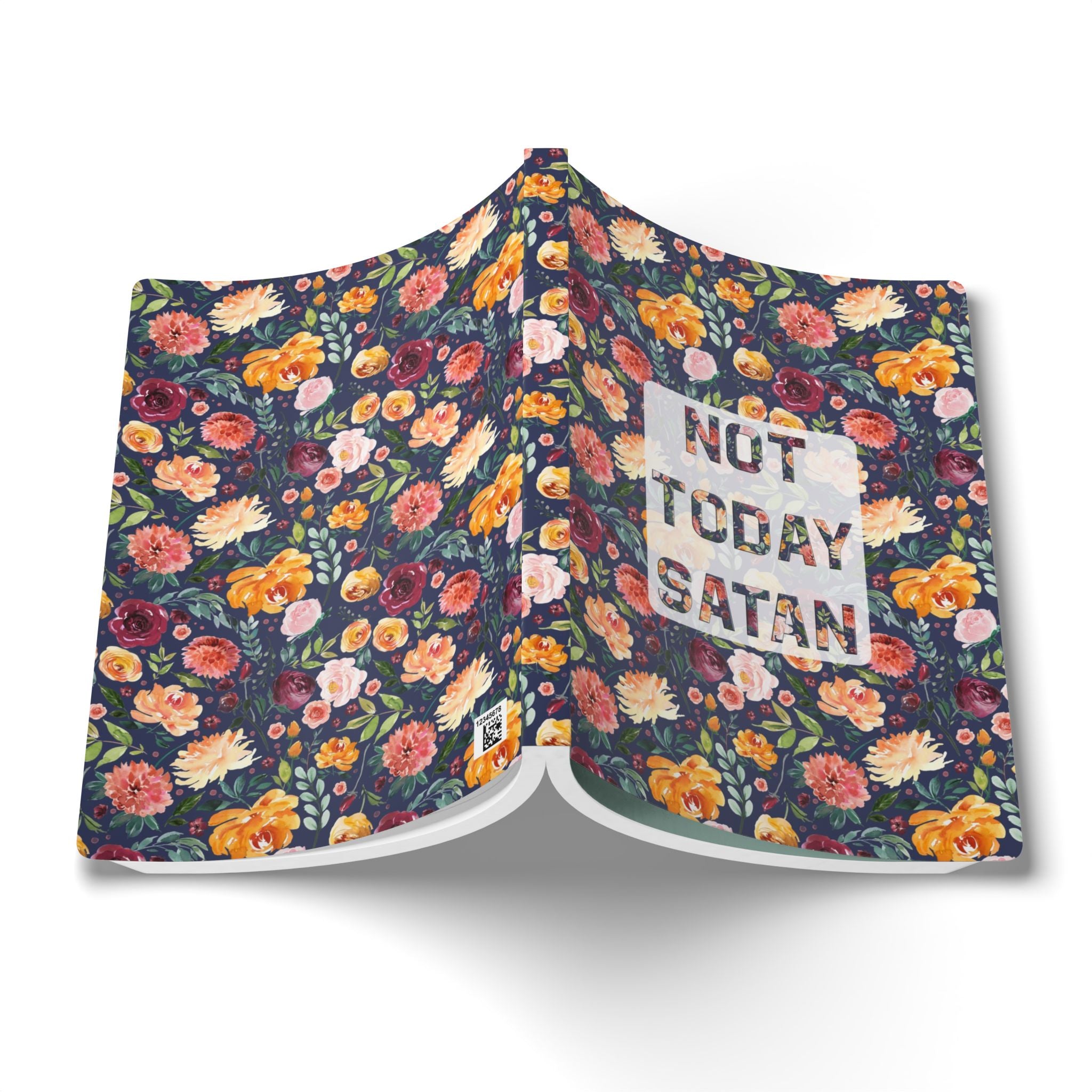 Not Today Satan Softcover Journal | Floral Notebook for Daily Affirmations & Gift