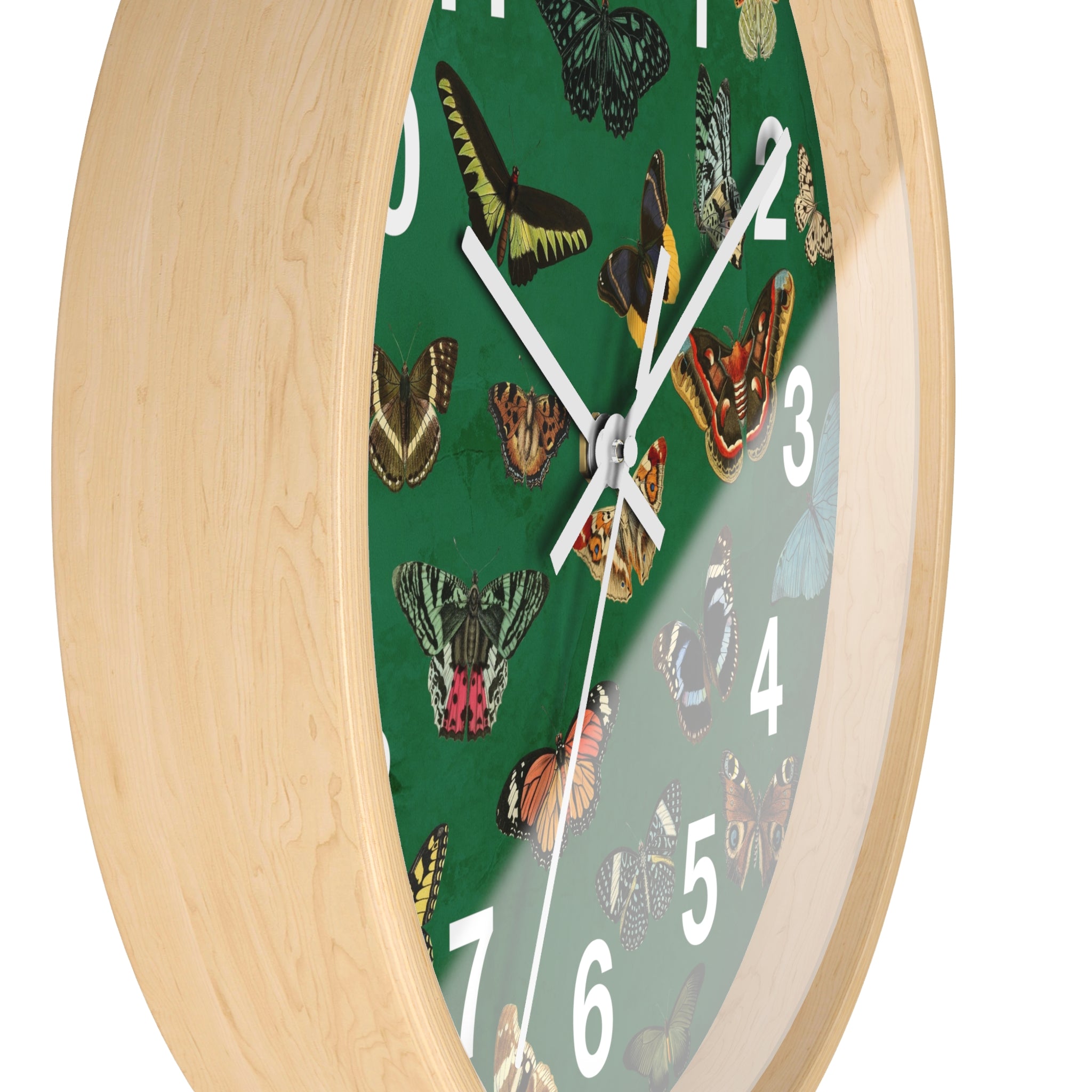 Verdant Green Butterfly & Moth Wall Clock
