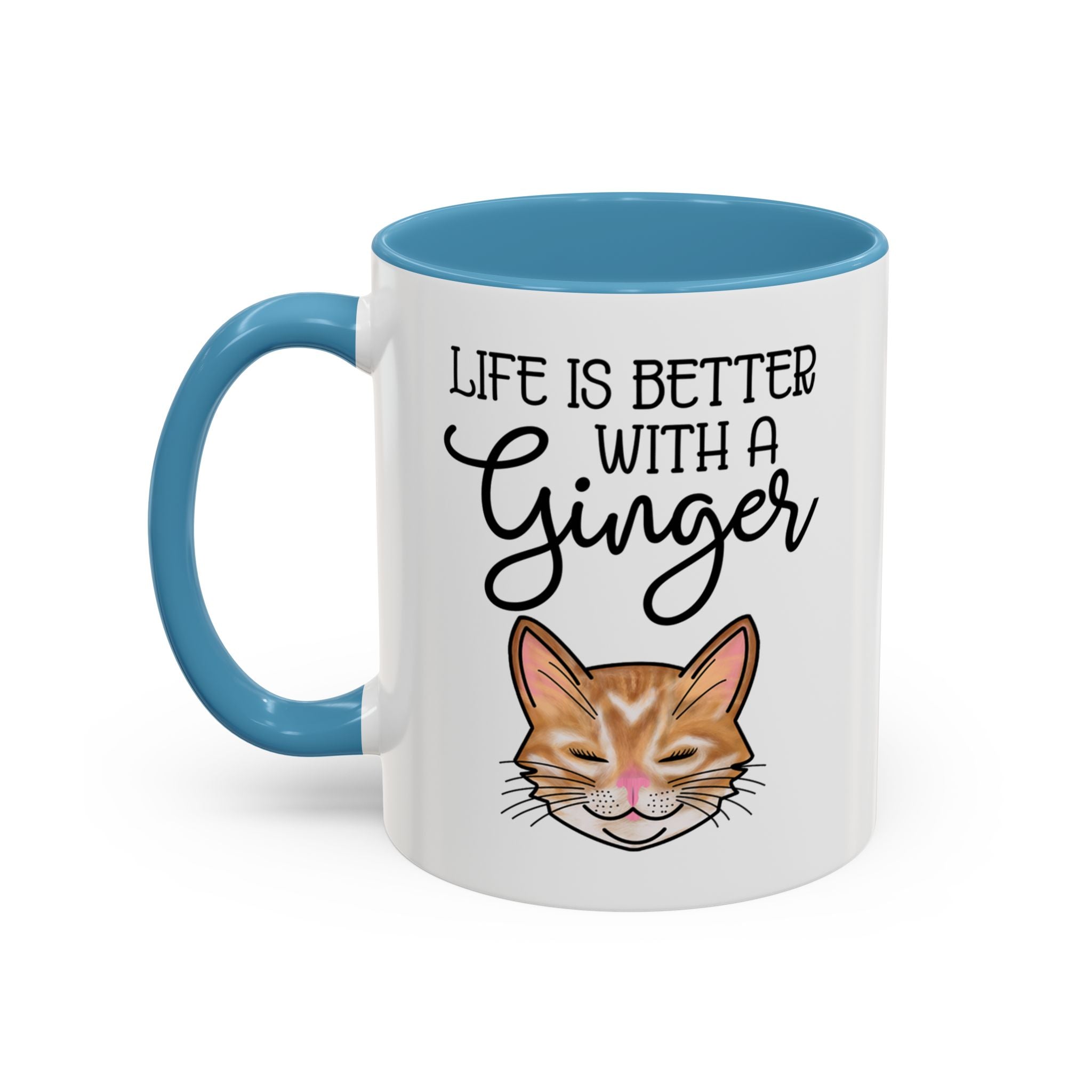 Ginger Cat Coffee Mug | "Life Is Better With a Ginger" Accent Mug