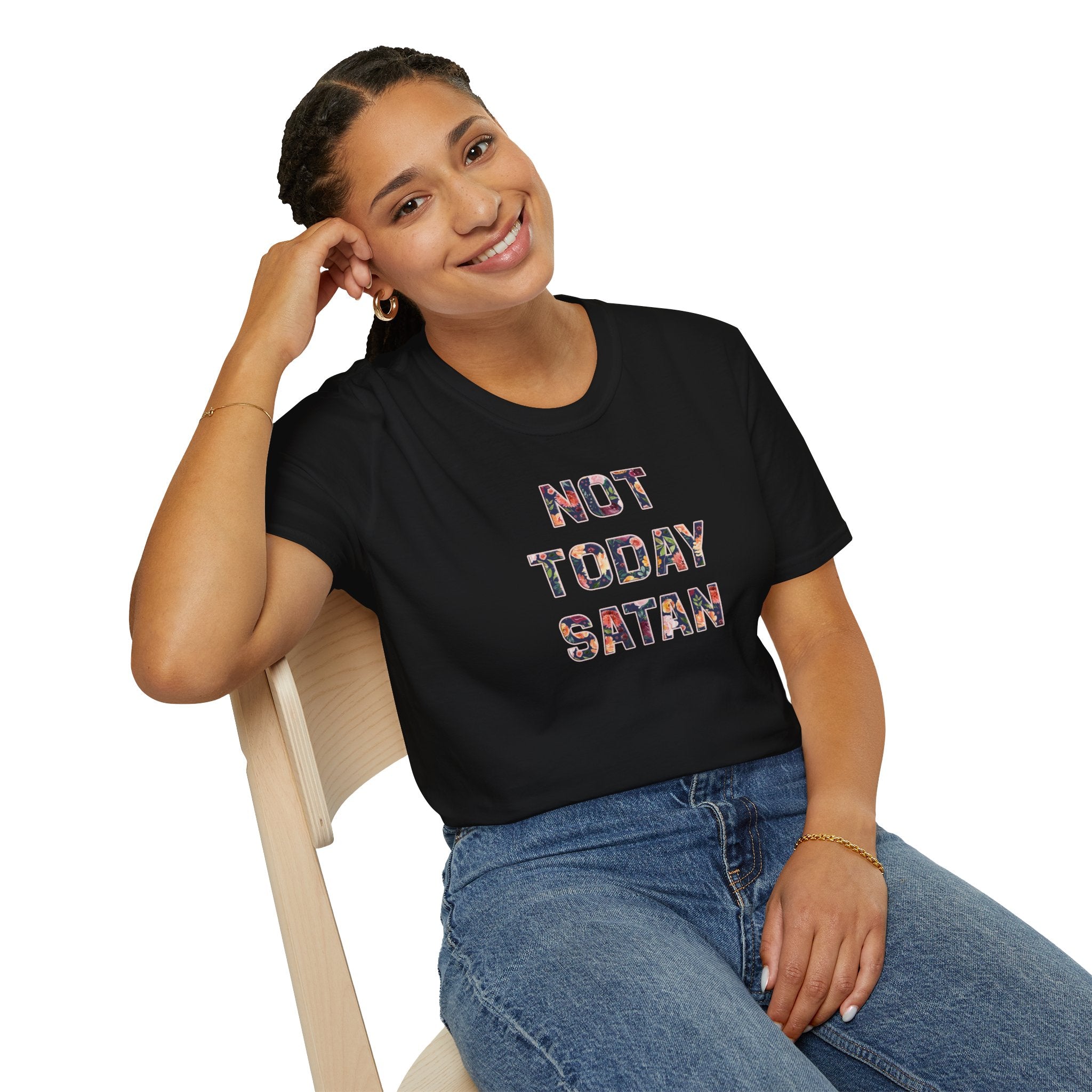 Not Today Satan Unisex Softstyle T-Shirt
