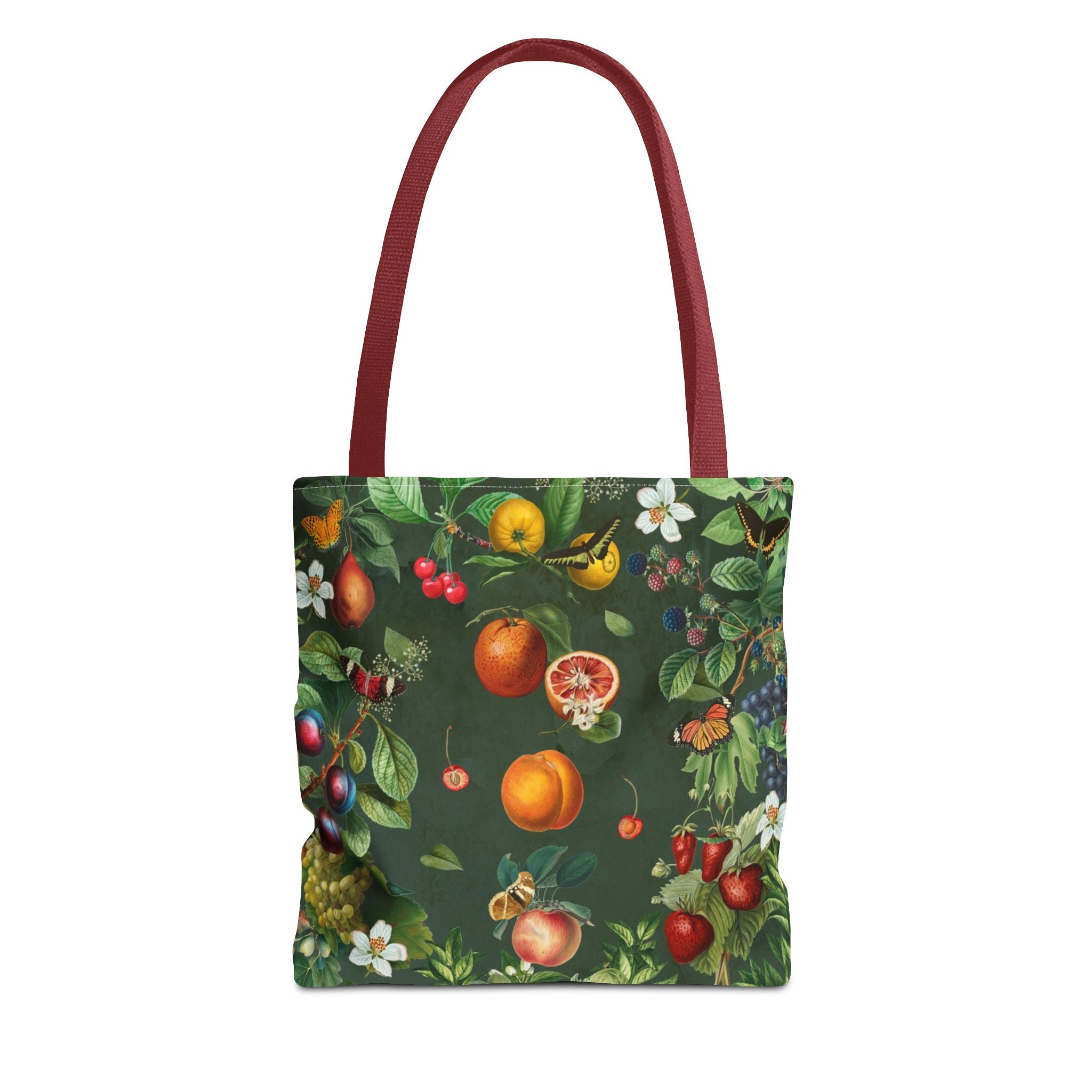 Cottagecore Fruit Garden Tote Bag — Vintage Floral & Orchard