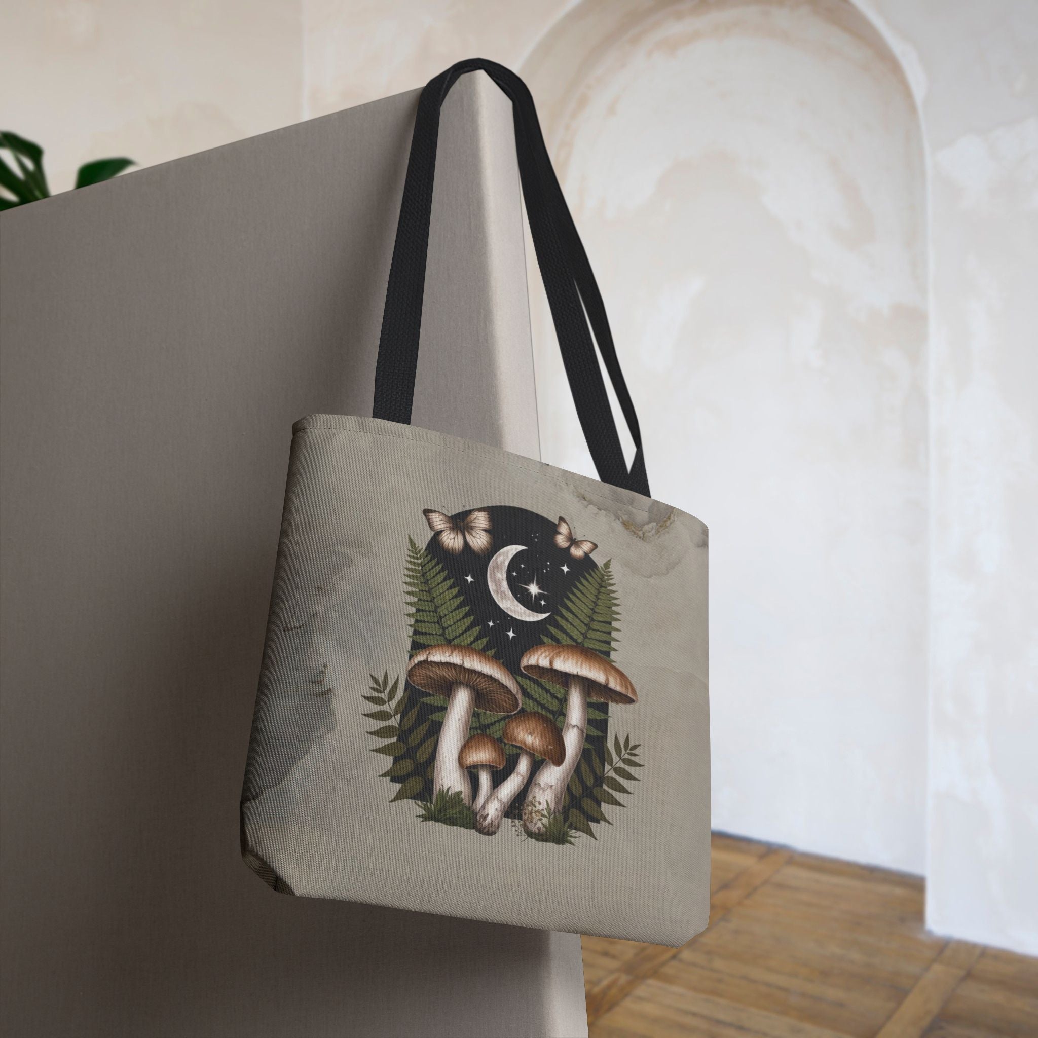Mushroom Moon Cottagecore Tote Bag