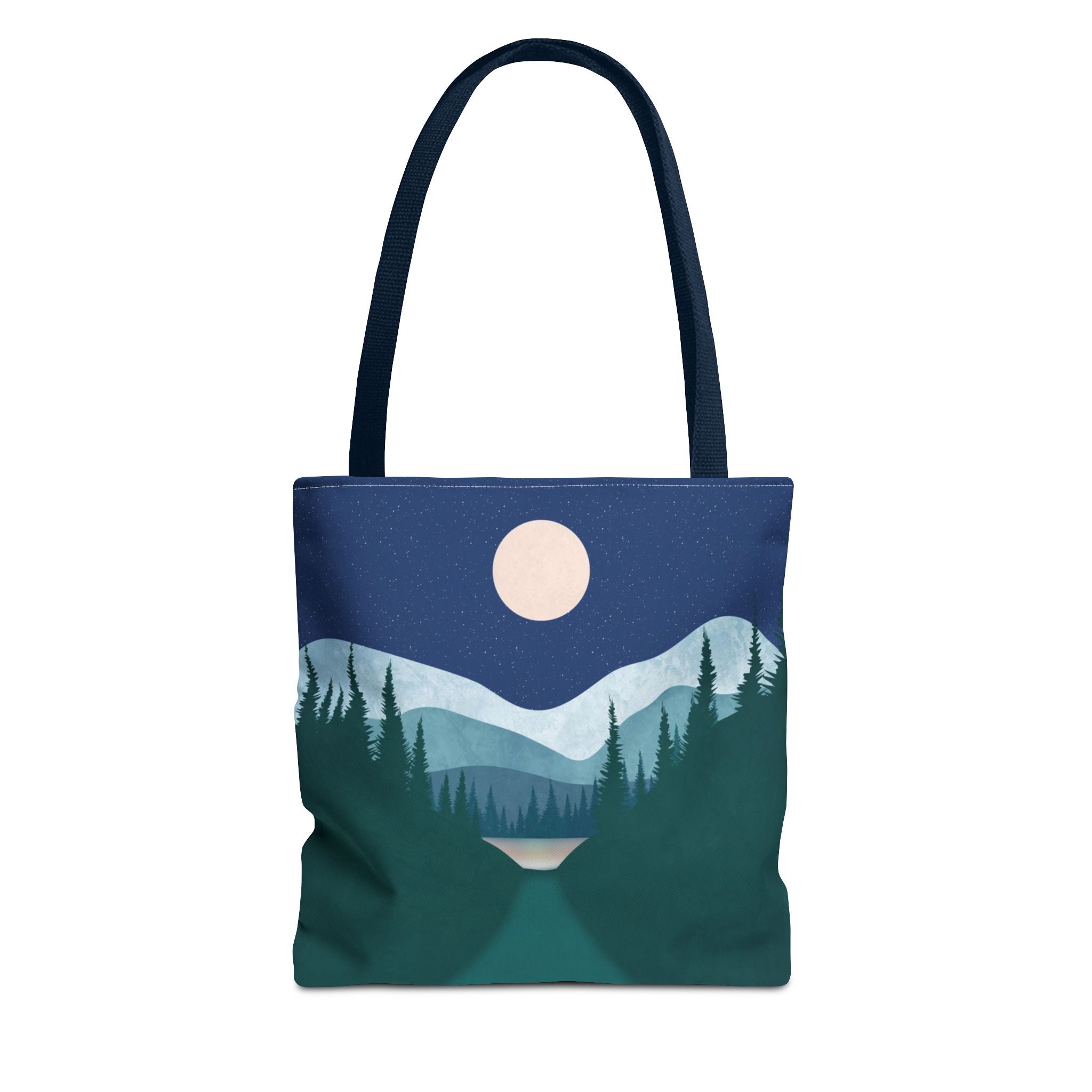 Alpine Moonlit Trail Tote Bag | Night Lake Scenic Tote