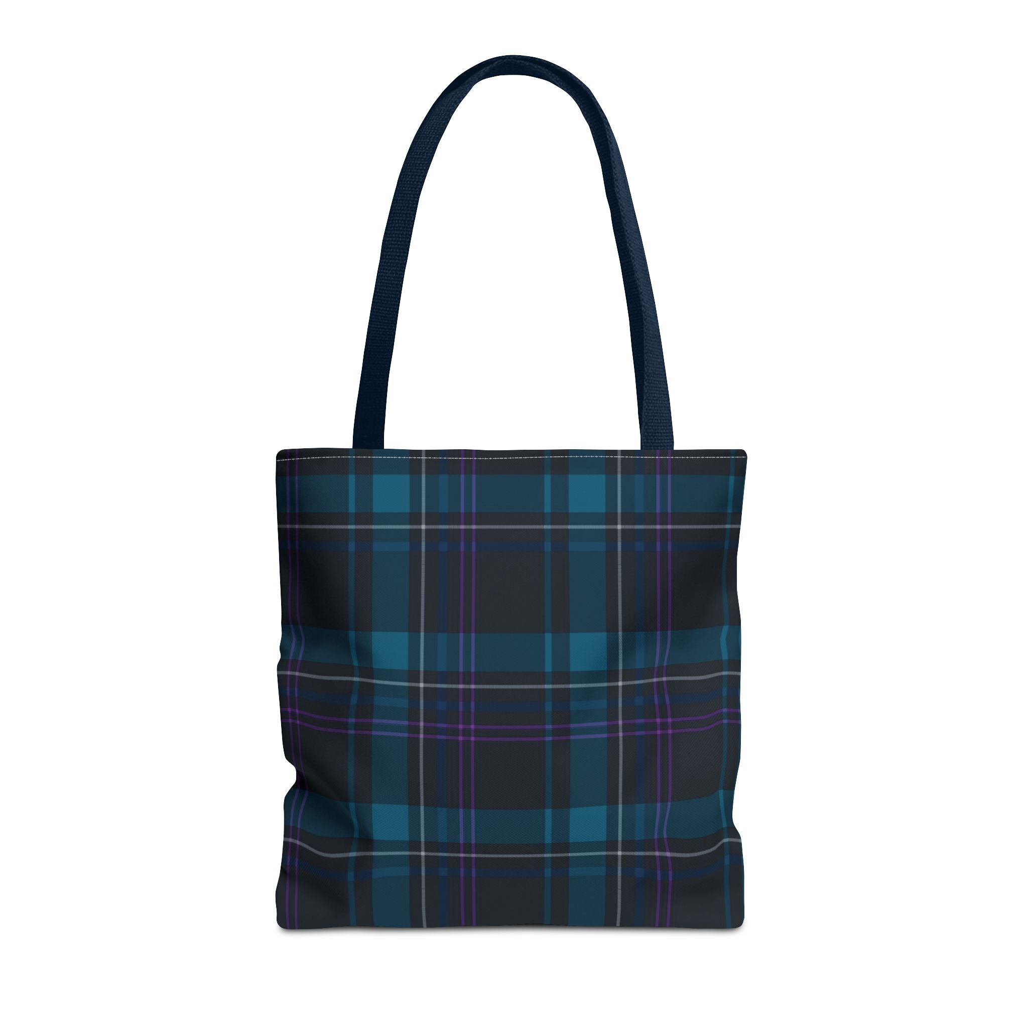 Tartan Plaid Tote Bag | Teal Navy Purple
