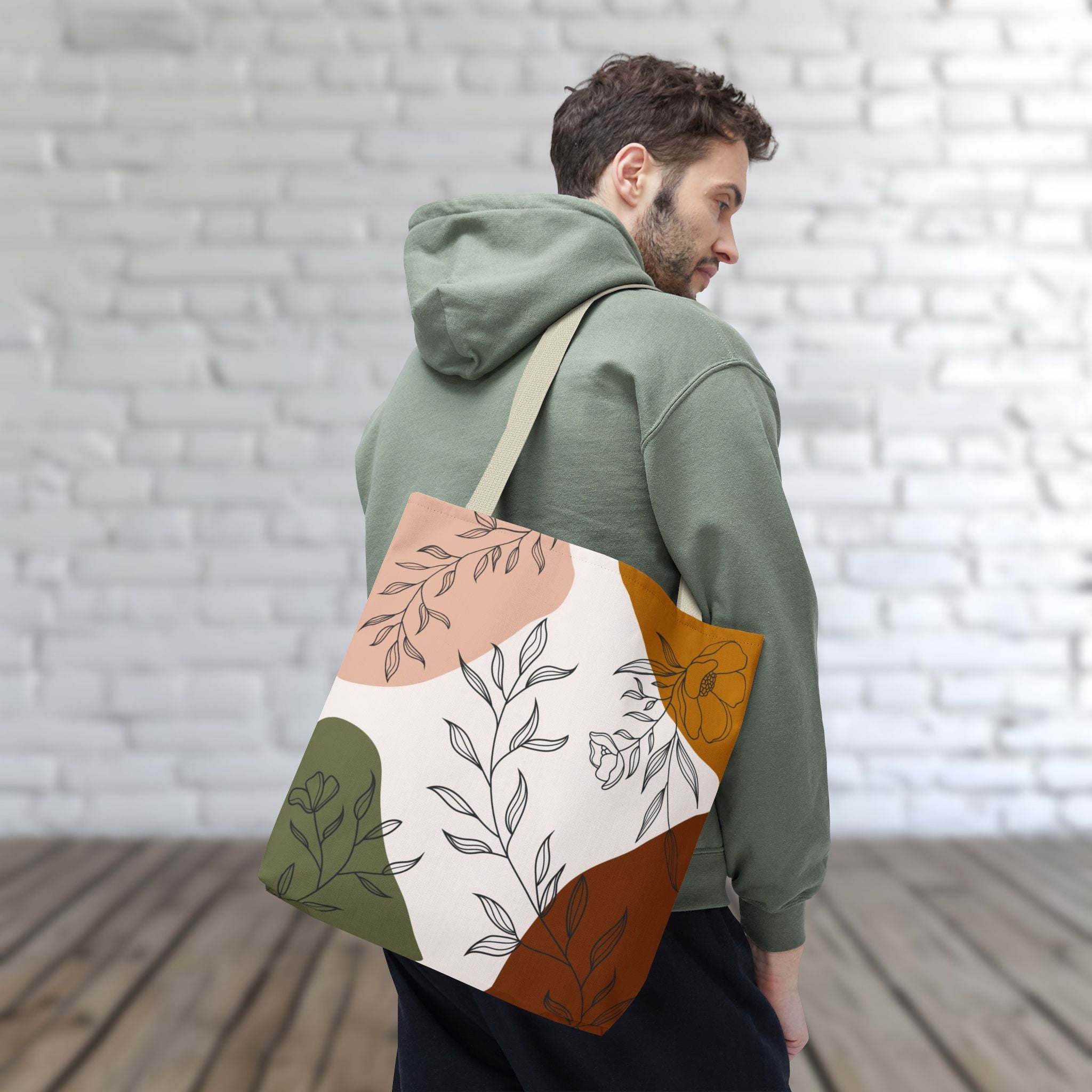 Abstract Floral Line Art Tote Bag | Minimal Botanical Illustration