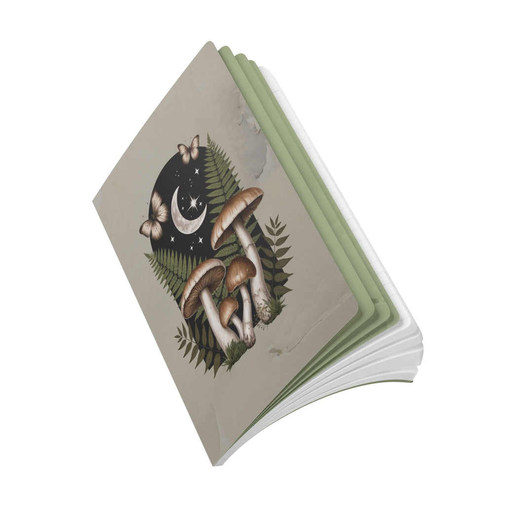 Mushroom Moon Softcover Journal | Botanical Night Sky Notebook