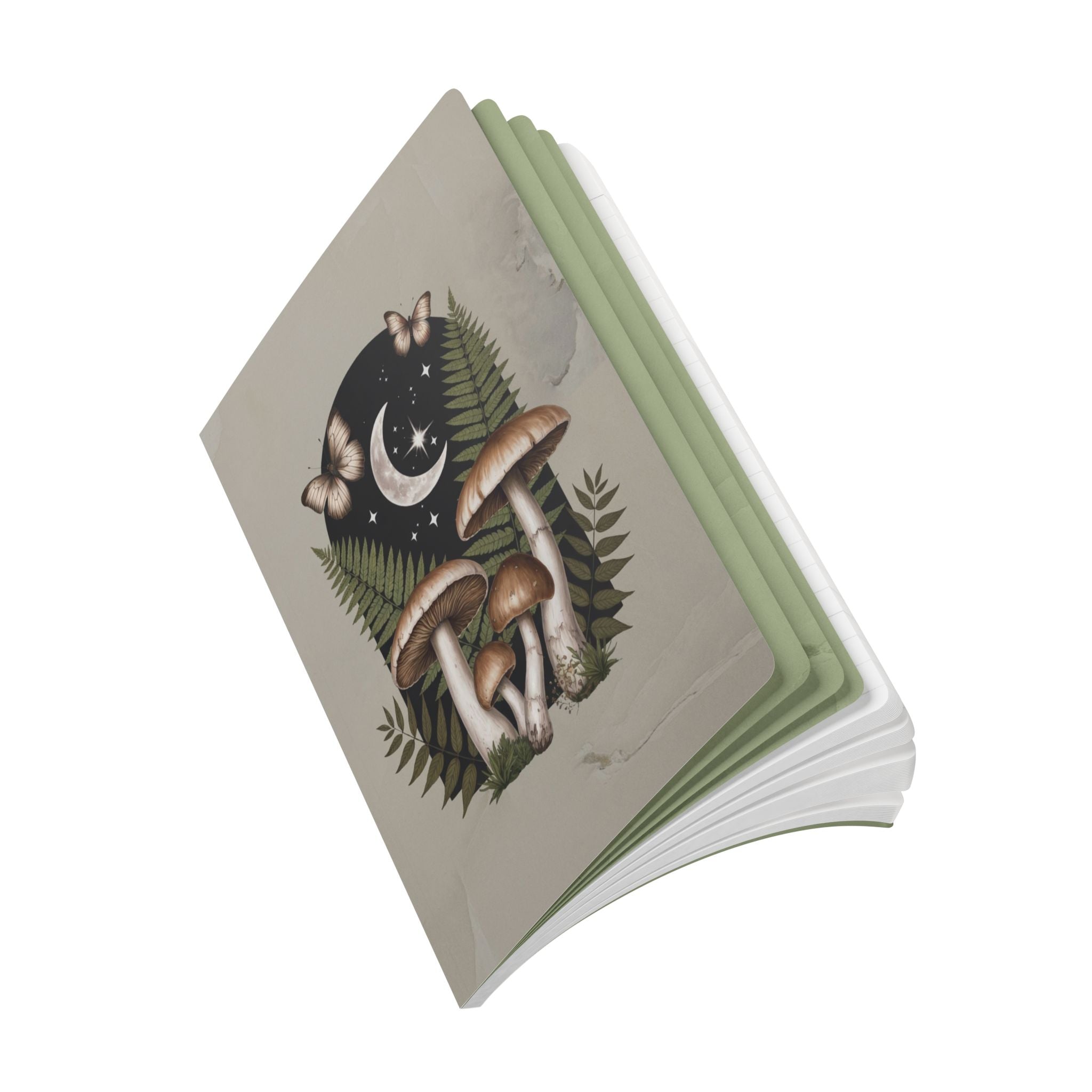 Mushroom Moon Softcover Journal | Botanical Night Sky Notebook