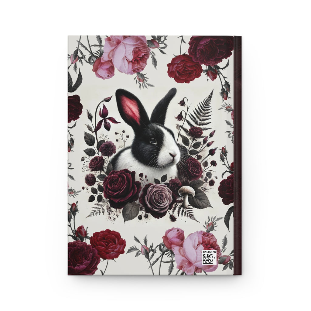 Black Dutch Rabbit Floral Hardcover Journal