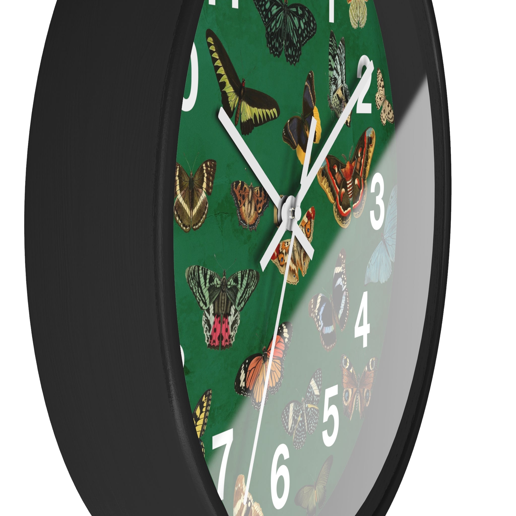 Verdant Green Butterfly & Moth Wall Clock