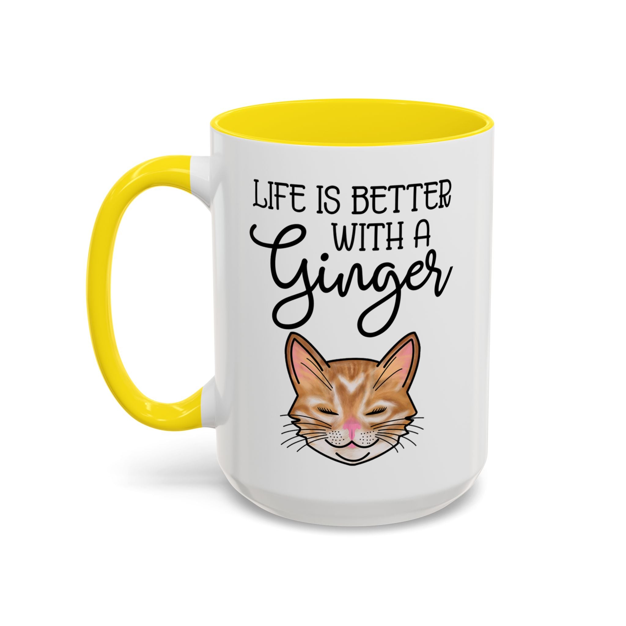 Ginger Cat Coffee Mug | "Life Is Better With a Ginger" Accent Mug