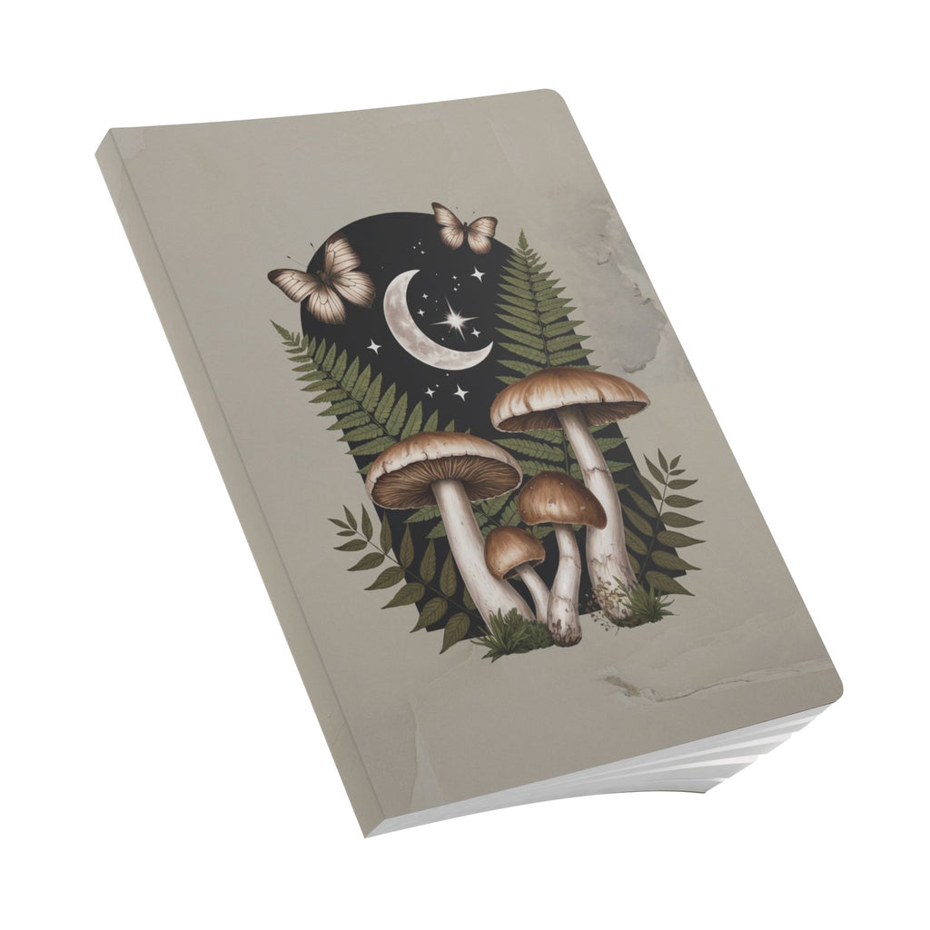 Mushroom Moon Softcover Journal | Botanical Night Sky Notebook