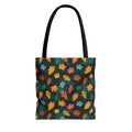 Teal Autumn Leaves Tote Bag
