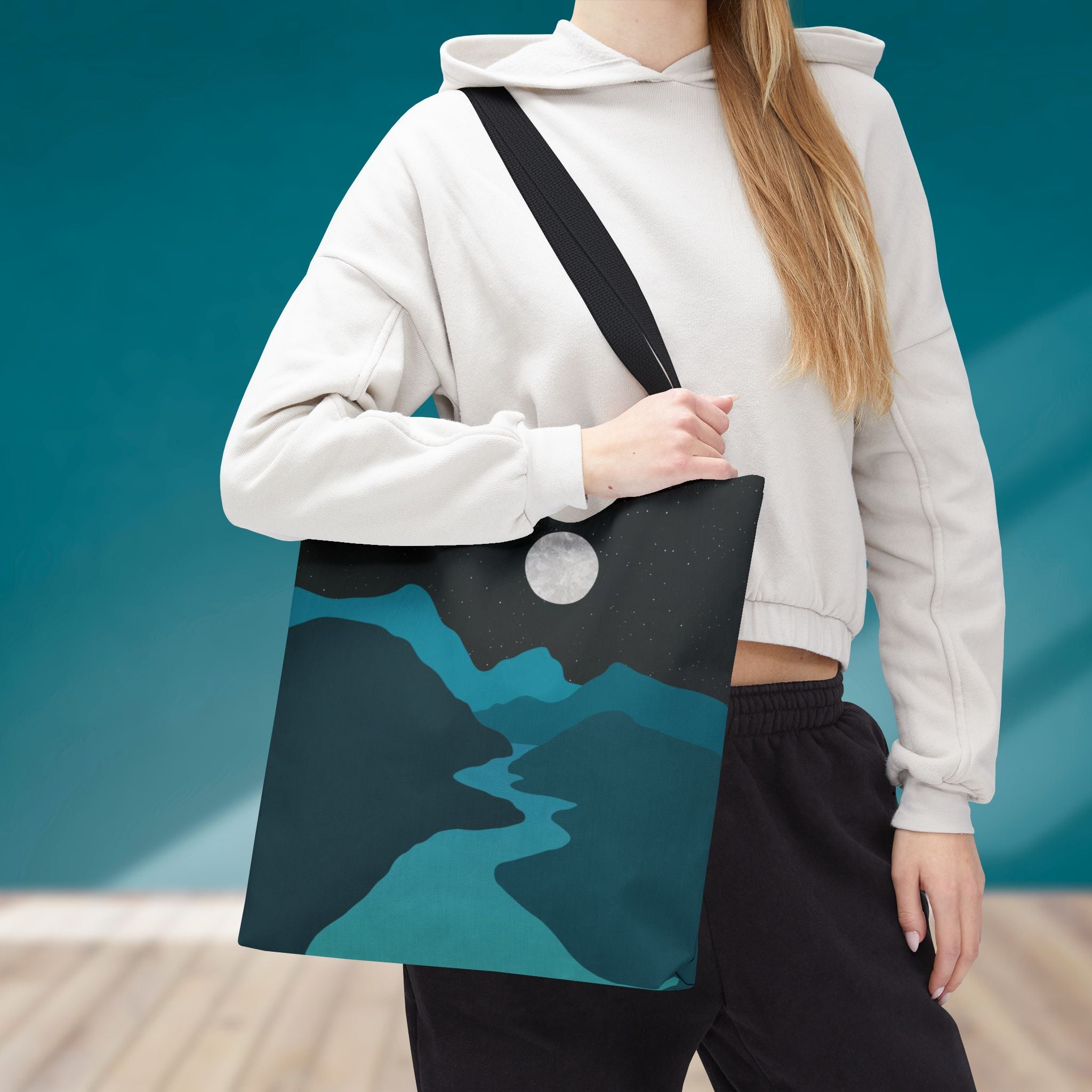 Desert Moonlit Stream Tote Bag