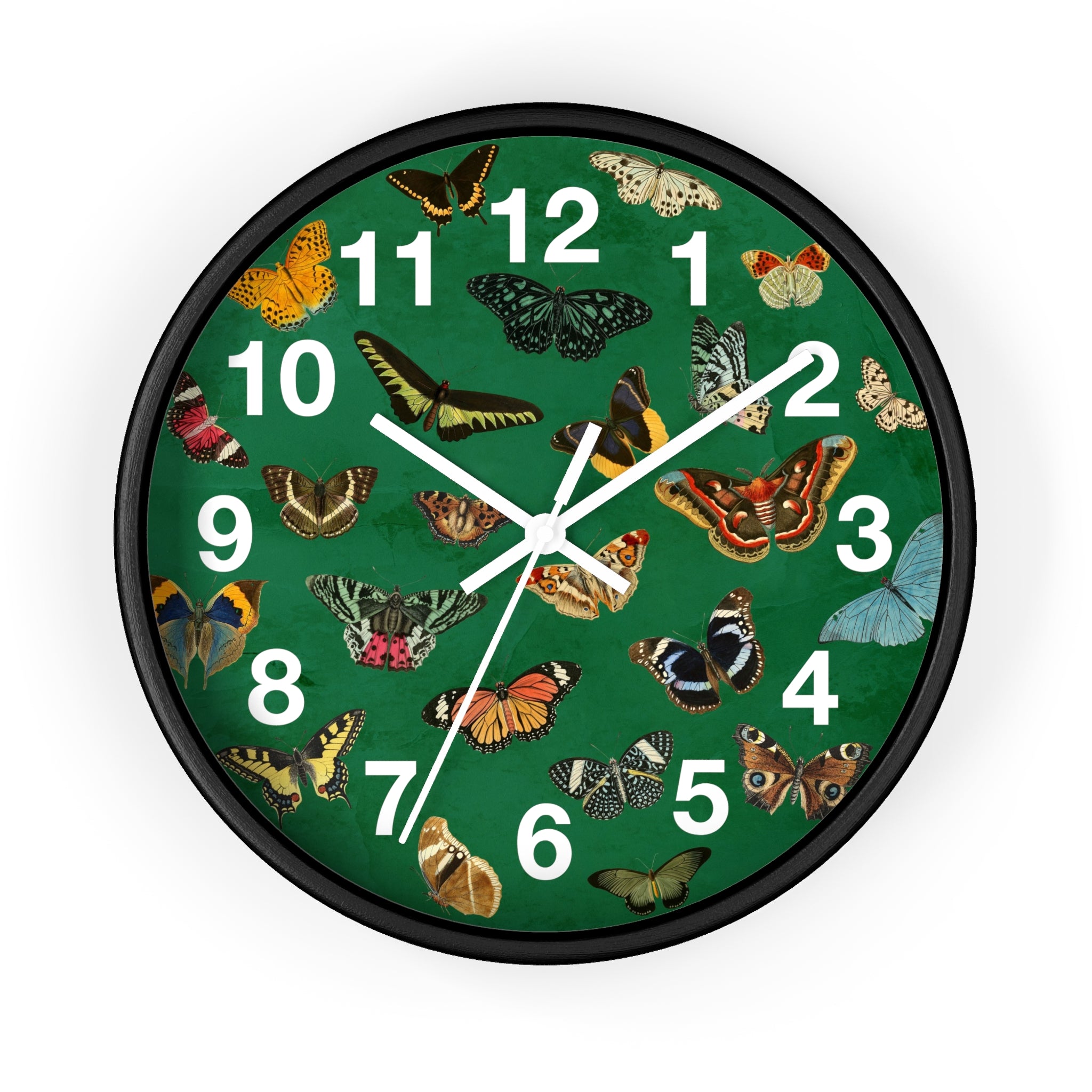 Verdant Green Butterfly & Moth Wall Clock