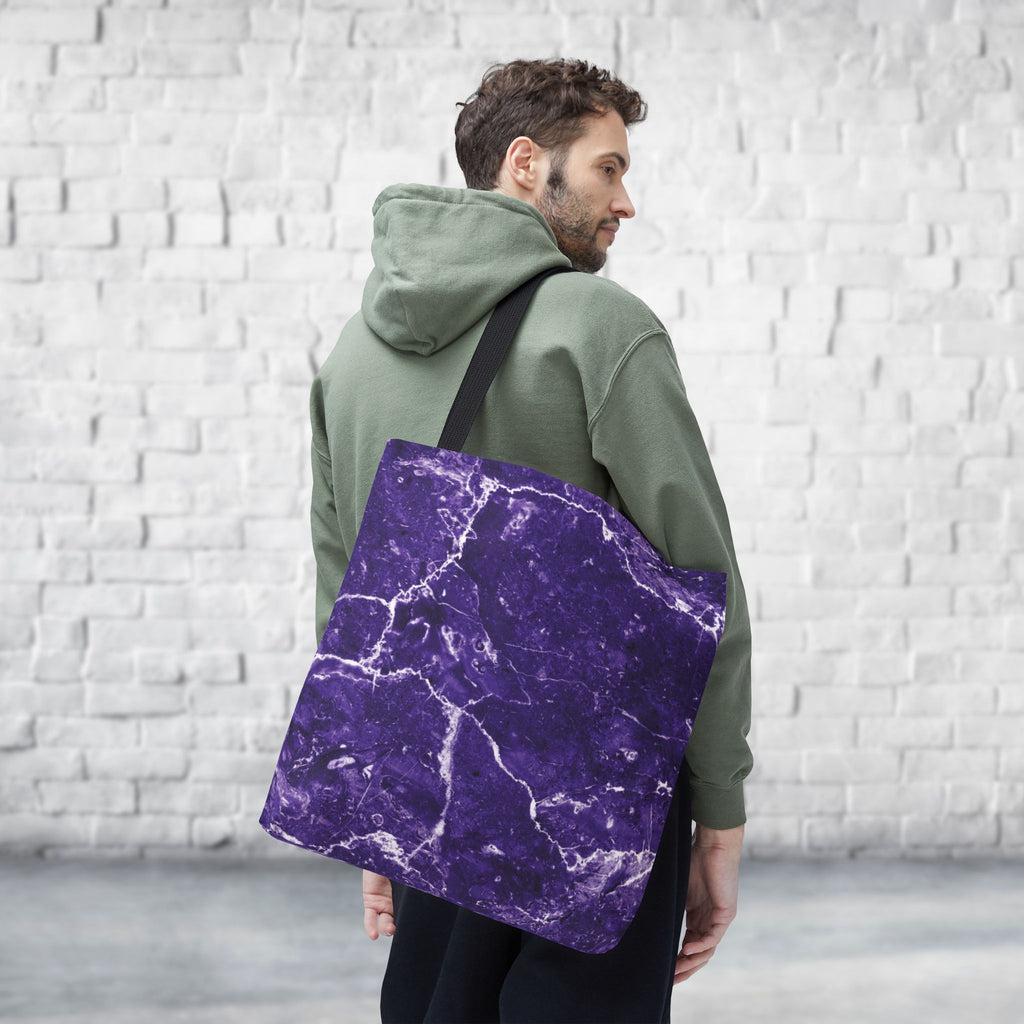 Marble Swirl Purple Tote Bag