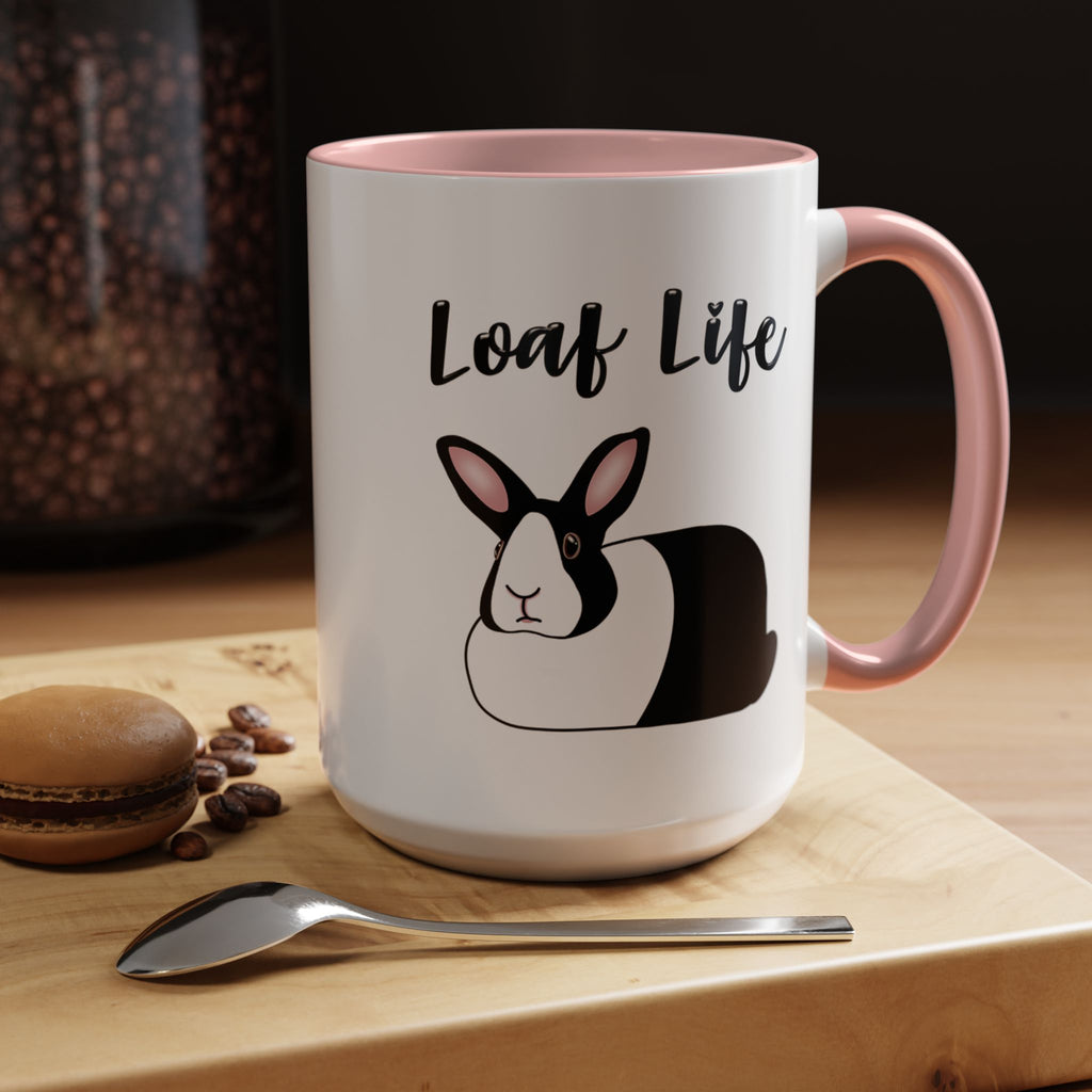 Loaf Life Dutch Rabbit Coffee Mug | 11oz & 15oz Ceramic Black Dutch Accent Mug