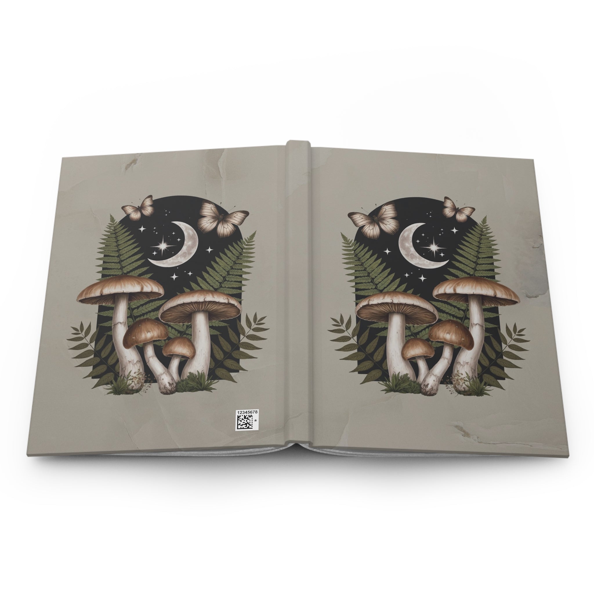 Cottagecore Fern & Mushroom Hardcover Journal Matte