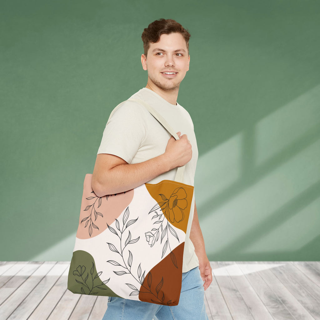Abstract Floral Line Art Tote Bag | Minimal Botanical Illustration