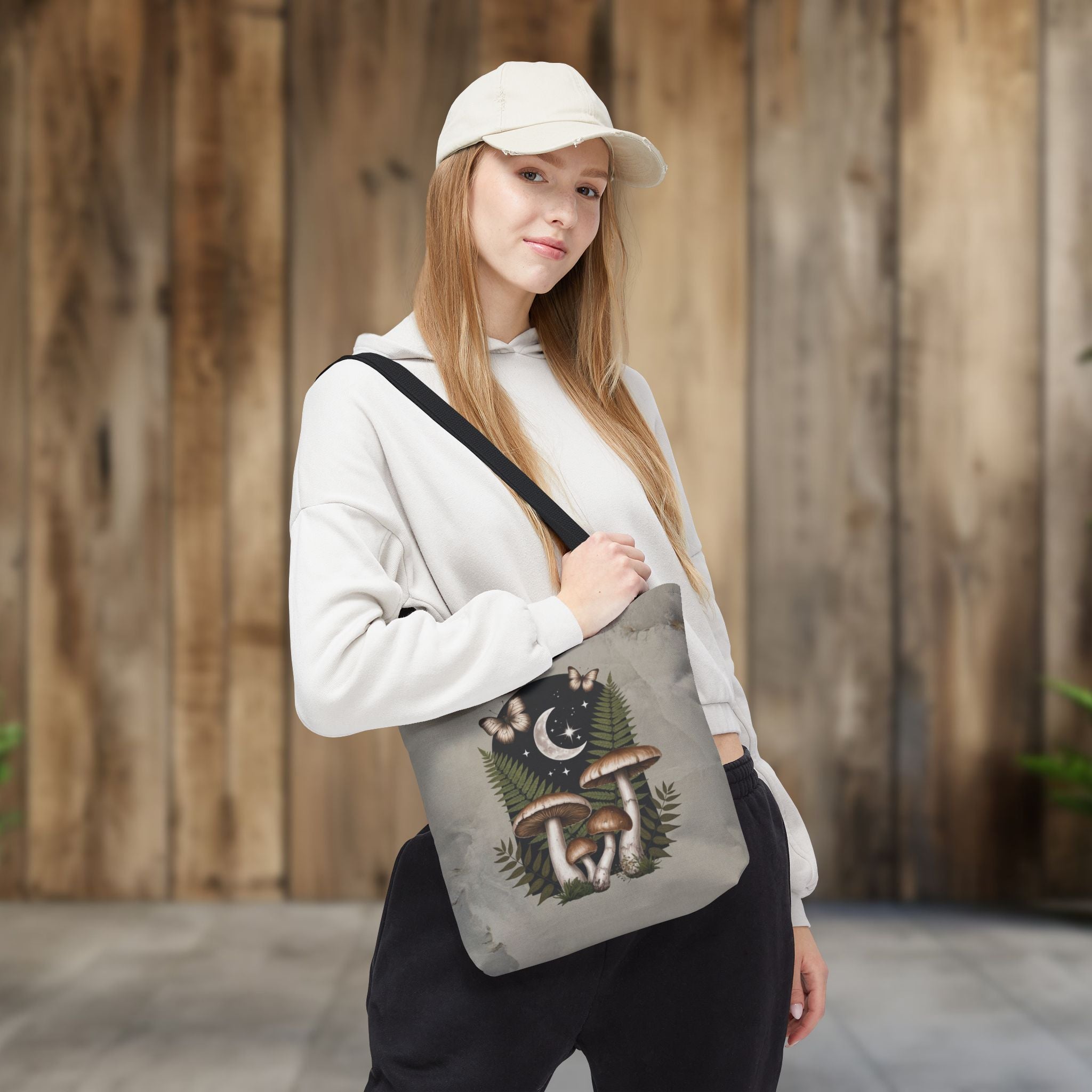 Mushroom Moon Cottagecore Tote Bag