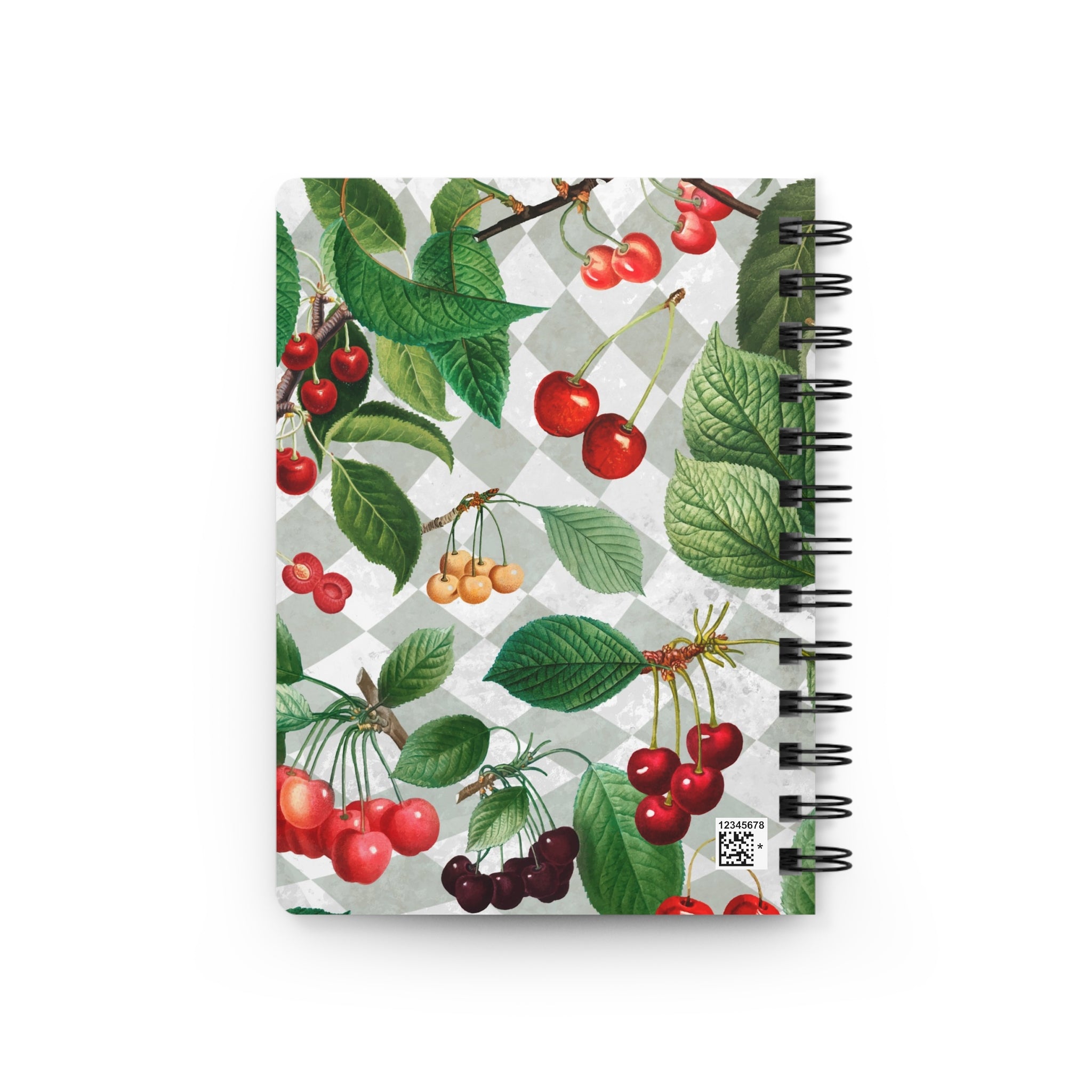 Cherry Gray Checkered Spiral Laminated Journal Notebook