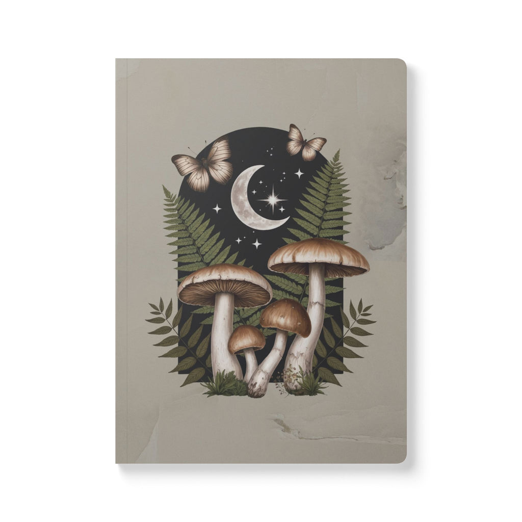 Mushroom Moon Softcover Journal | Botanical Night Sky Notebook