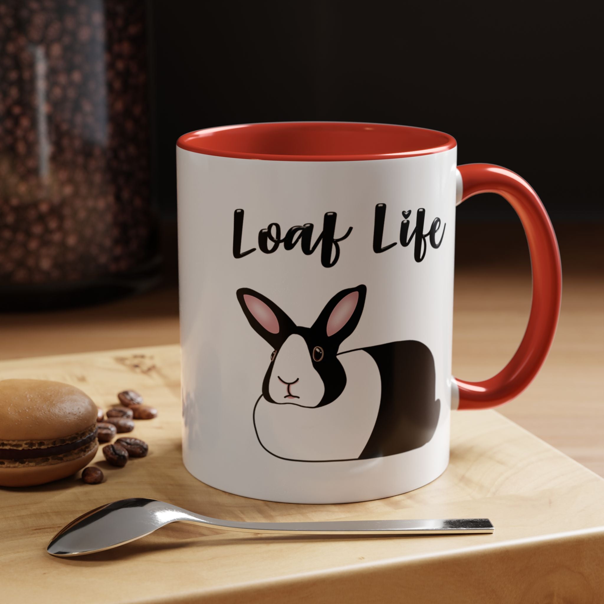Loaf Life Dutch Rabbit Coffee Mug | 11oz & 15oz Ceramic Black Dutch Accent Mug