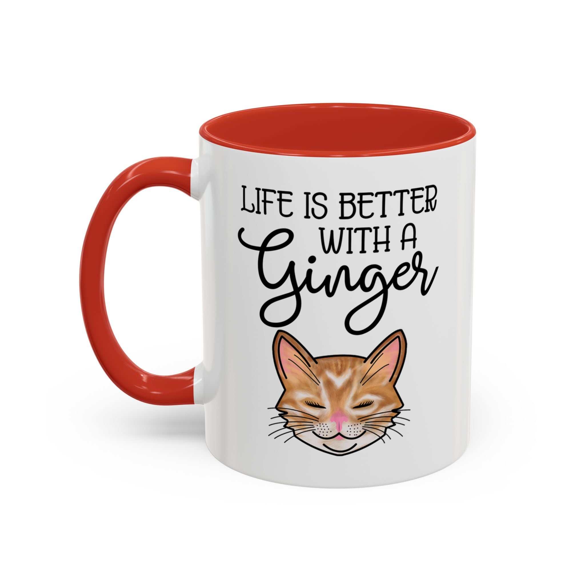 Ginger Cat Coffee Mug | "Life Is Better With a Ginger" Accent Mug