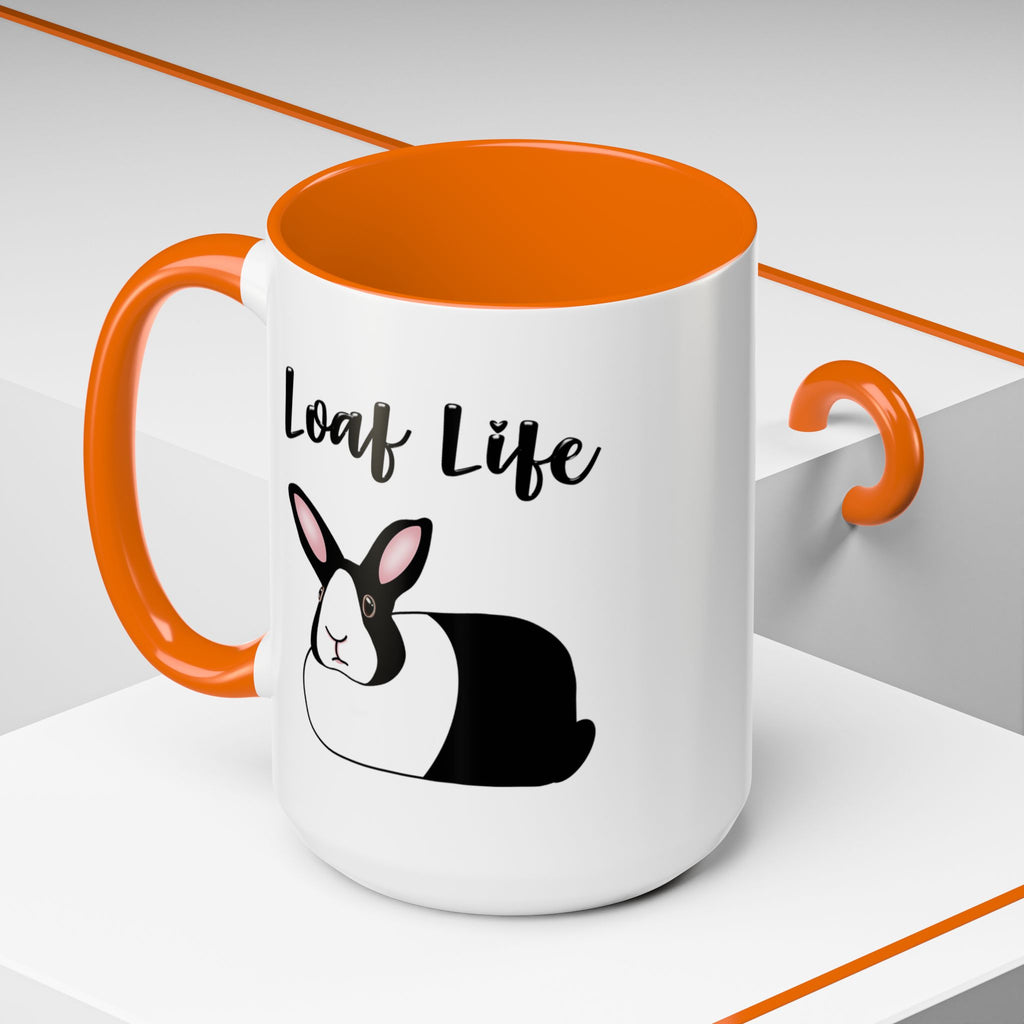 Loaf Life Dutch Rabbit Coffee Mug | 11oz & 15oz Ceramic Black Dutch Accent Mug