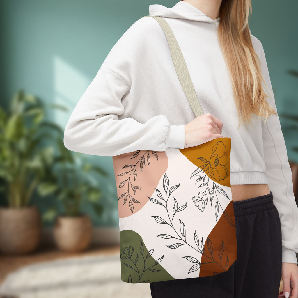 Abstract Floral Line Art Tote Bag | Minimal Botanical Illustration