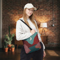 Burgundy and Teal Moonlit Stream Tote Bag
