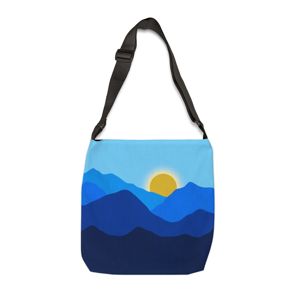 Mountain Cobalt Blue Sunrise Adjustable Tote Bag