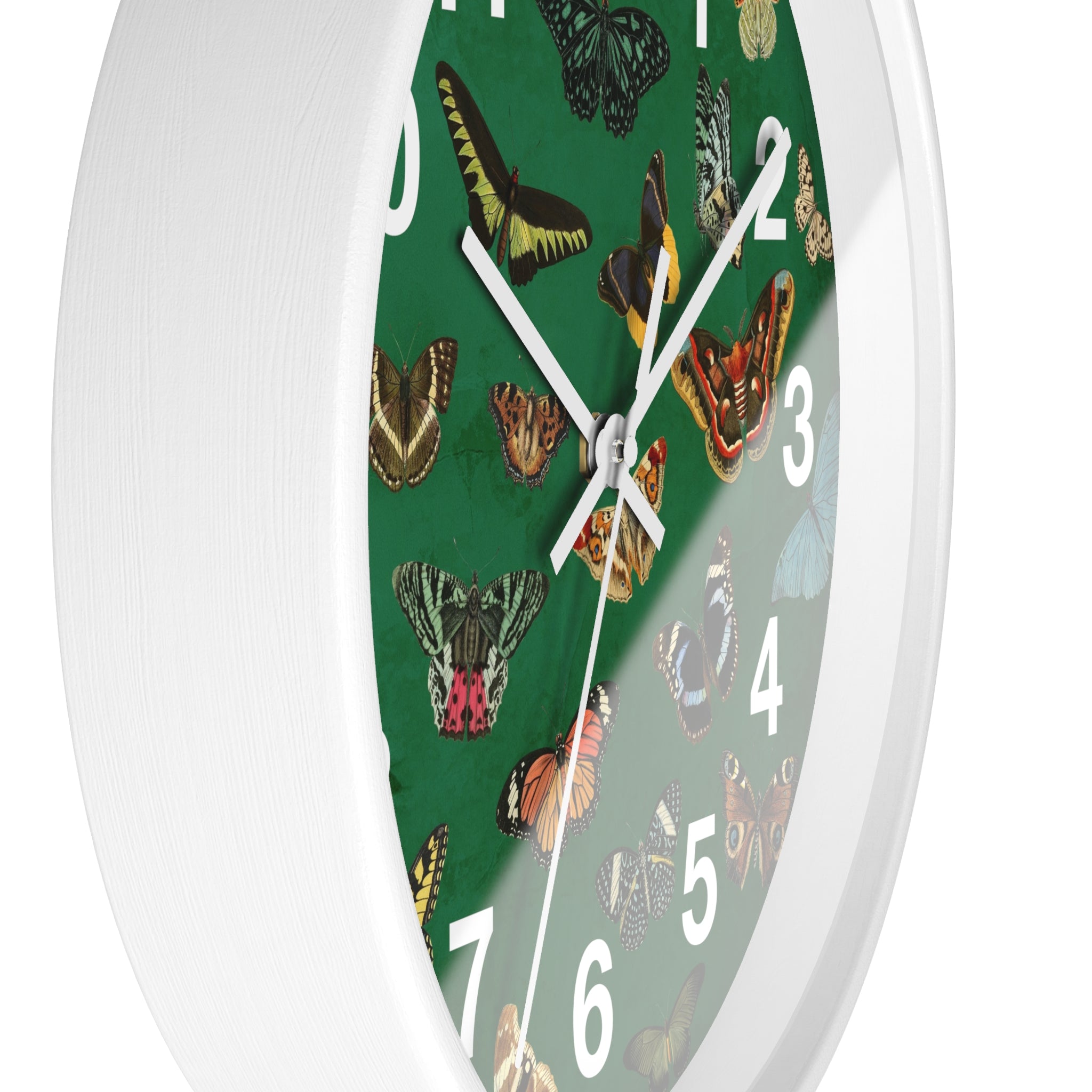 Verdant Green Butterfly & Moth Wall Clock